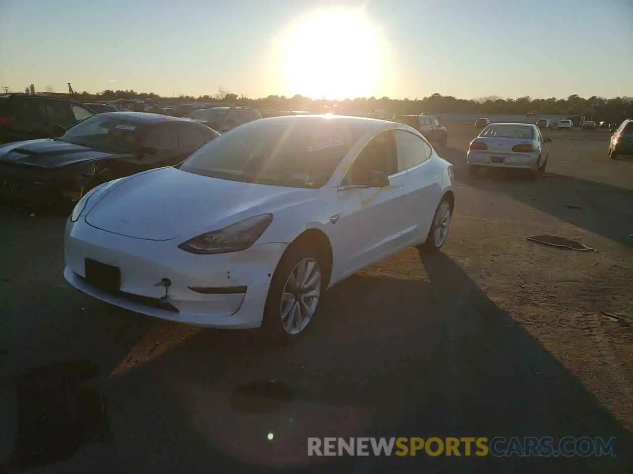 2 Photograph of a damaged car 5YJ3E1EA7KF447919 TESLA MODEL 3 2019