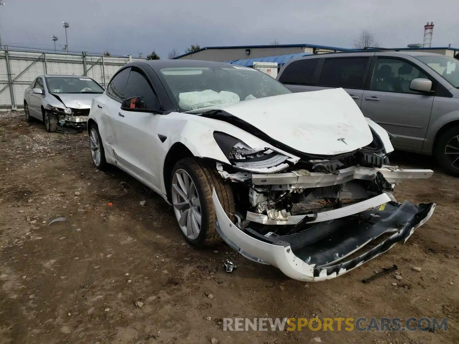 1 Photograph of a damaged car 5YJ3E1EA7KF466468 TESLA MODEL 3 2019