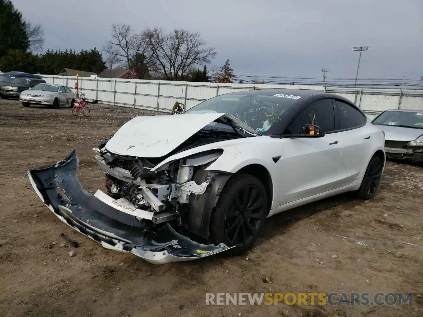 2 Photograph of a damaged car 5YJ3E1EA7KF466468 TESLA MODEL 3 2019