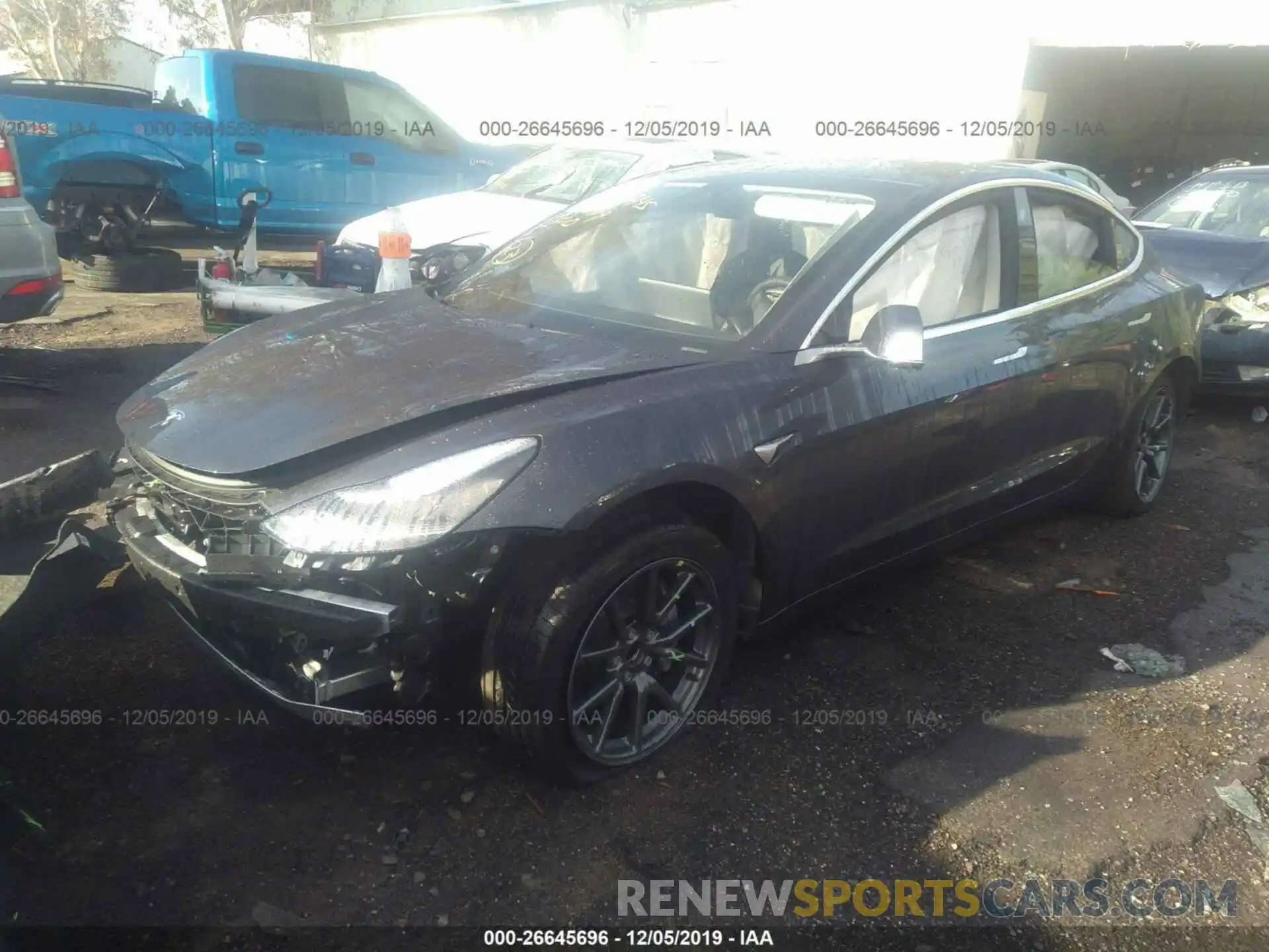 2 Photograph of a damaged car 5YJ3E1EA7KF480239 TESLA MODEL 3 2019