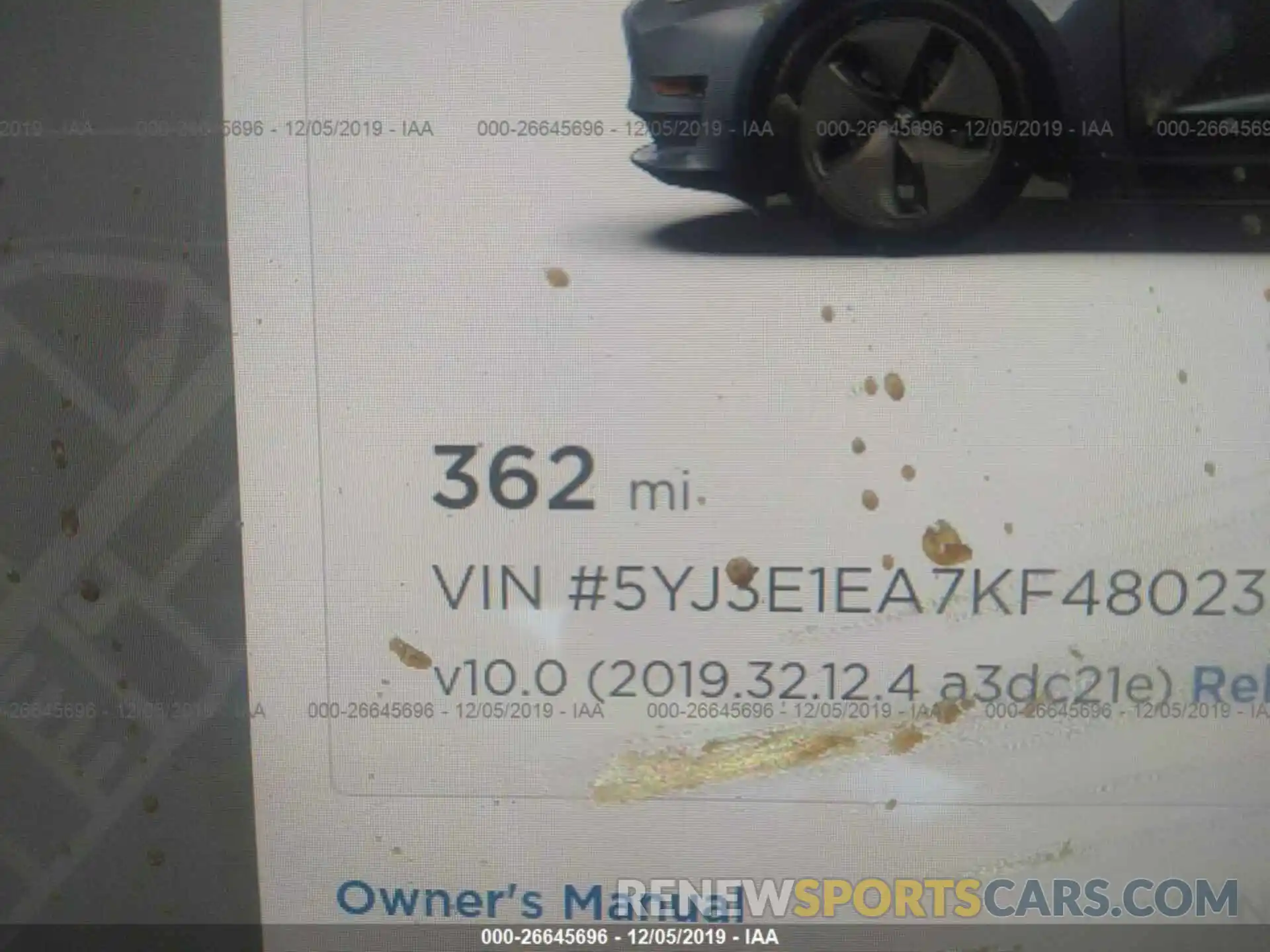 7 Photograph of a damaged car 5YJ3E1EA7KF480239 TESLA MODEL 3 2019