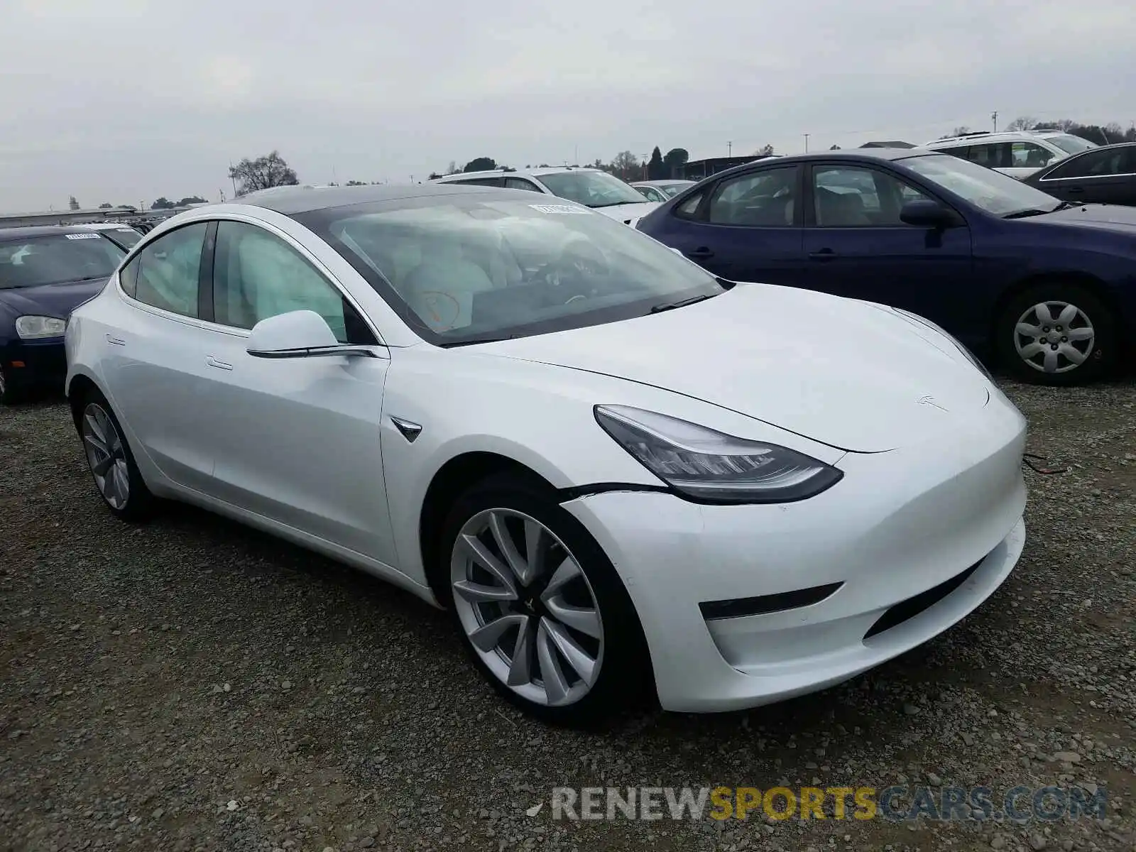 1 Photograph of a damaged car 5YJ3E1EA7KF486879 TESLA MODEL 3 2019