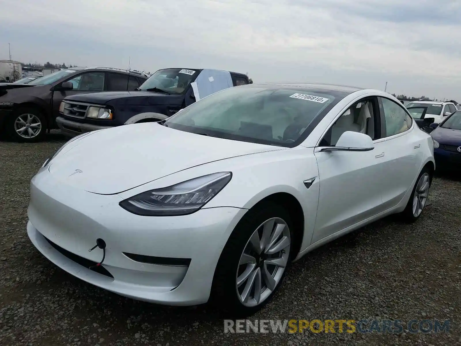 2 Photograph of a damaged car 5YJ3E1EA7KF486879 TESLA MODEL 3 2019