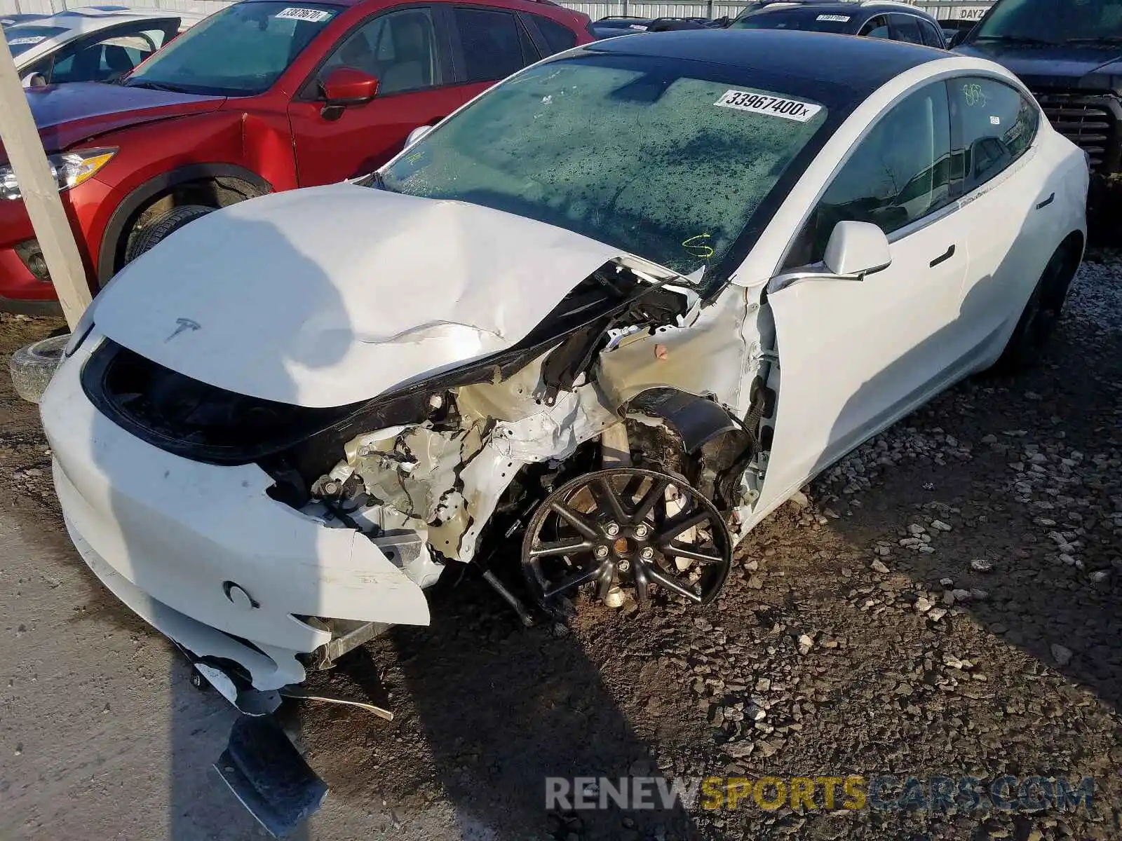 2 Photograph of a damaged car 5YJ3E1EA7KF487742 TESLA MODEL 3 2019