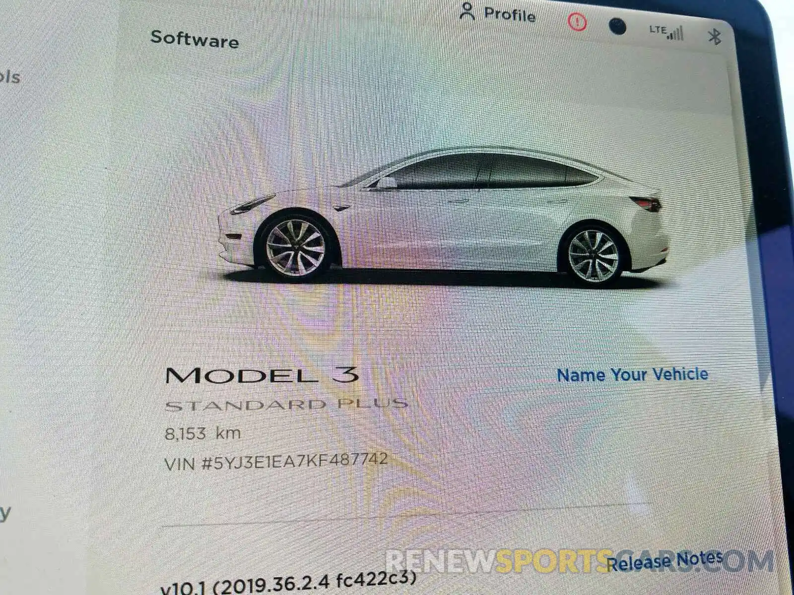 8 Photograph of a damaged car 5YJ3E1EA7KF487742 TESLA MODEL 3 2019