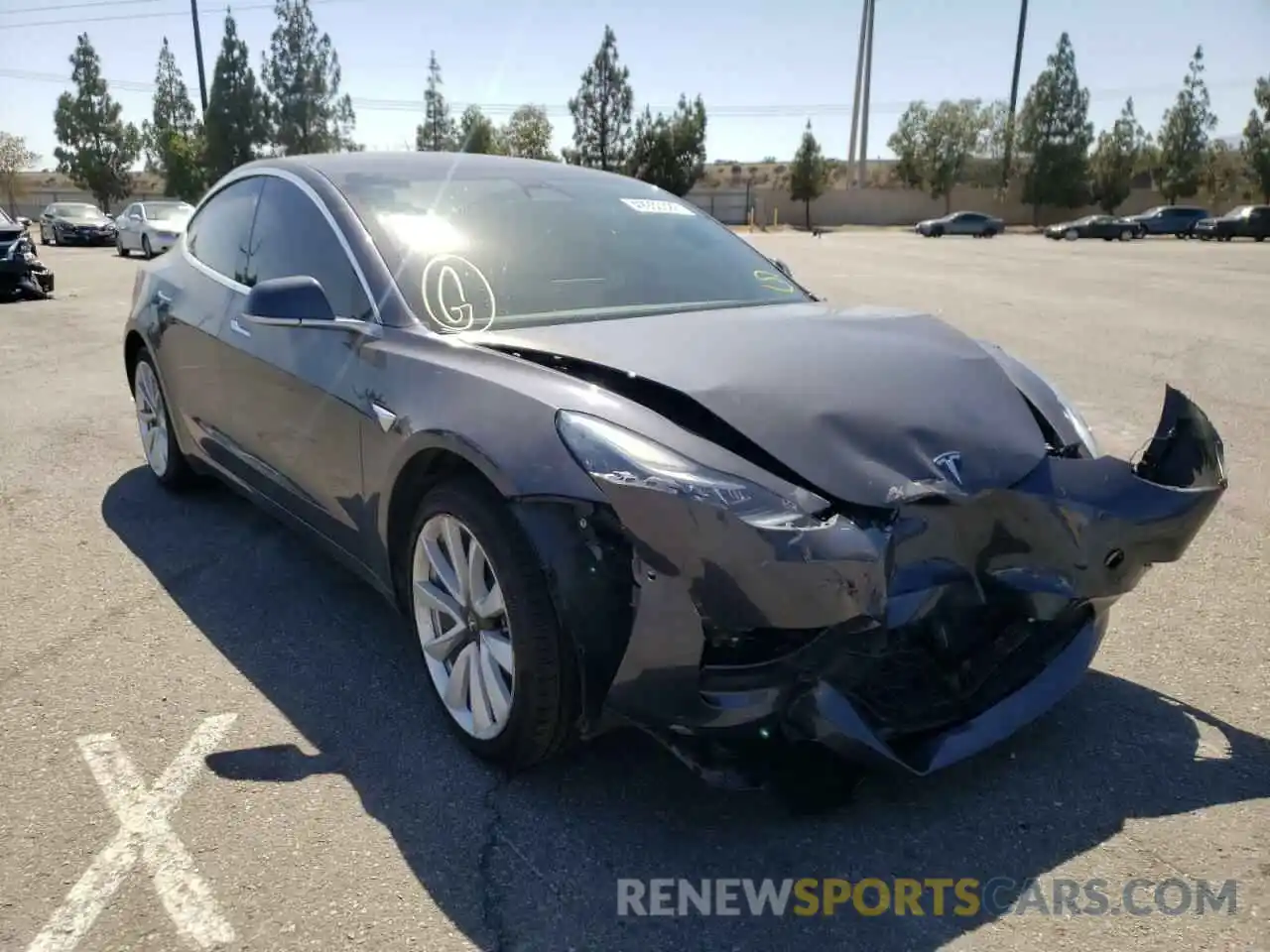 1 Photograph of a damaged car 5YJ3E1EA7KF495288 TESLA MODEL 3 2019