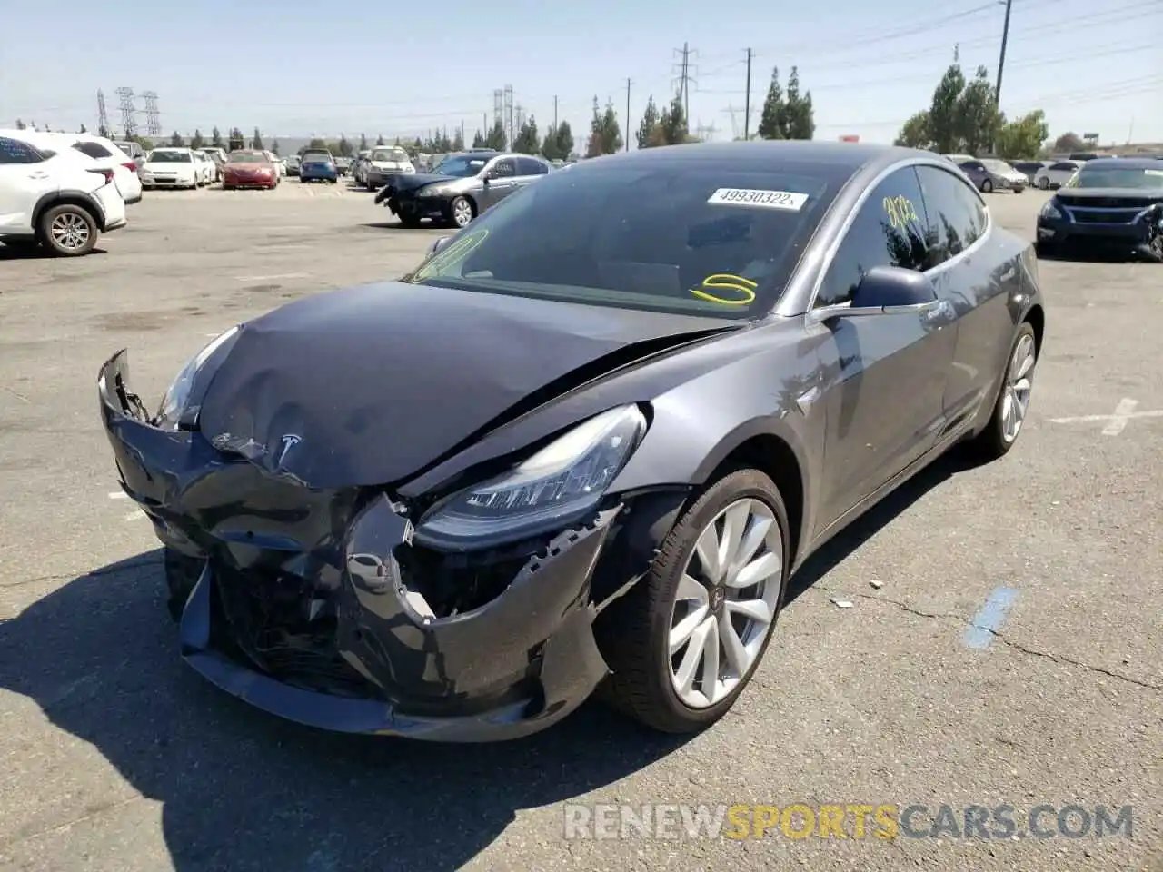 2 Photograph of a damaged car 5YJ3E1EA7KF495288 TESLA MODEL 3 2019