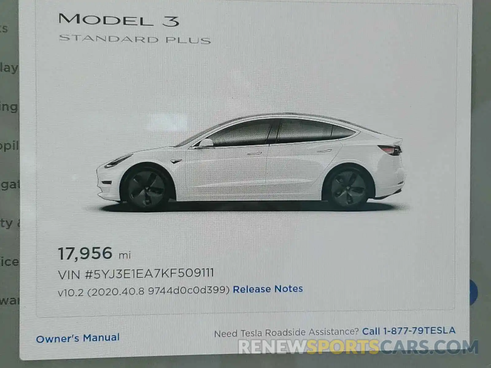 8 Photograph of a damaged car 5YJ3E1EA7KF509111 TESLA MODEL 3 2019