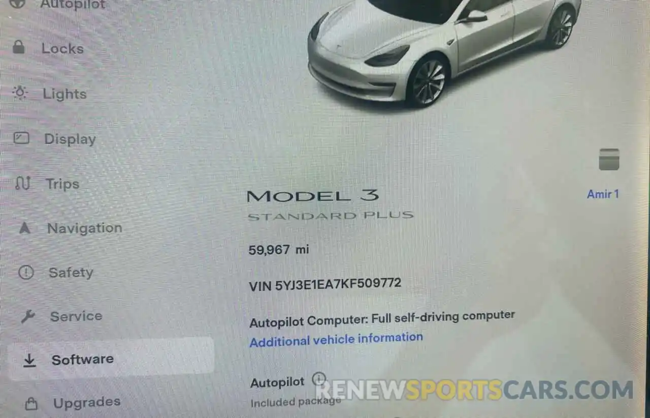 8 Фотография поврежденного автомобиля 5YJ3E1EA7KF509772 TESLA MODEL 3 2019