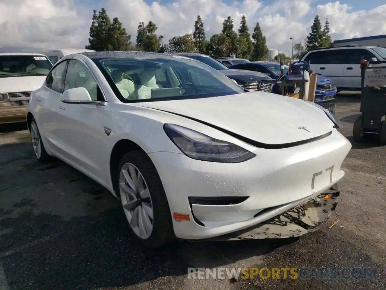 1 Photograph of a damaged car 5YJ3E1EA7KF509982 TESLA MODEL 3 2019