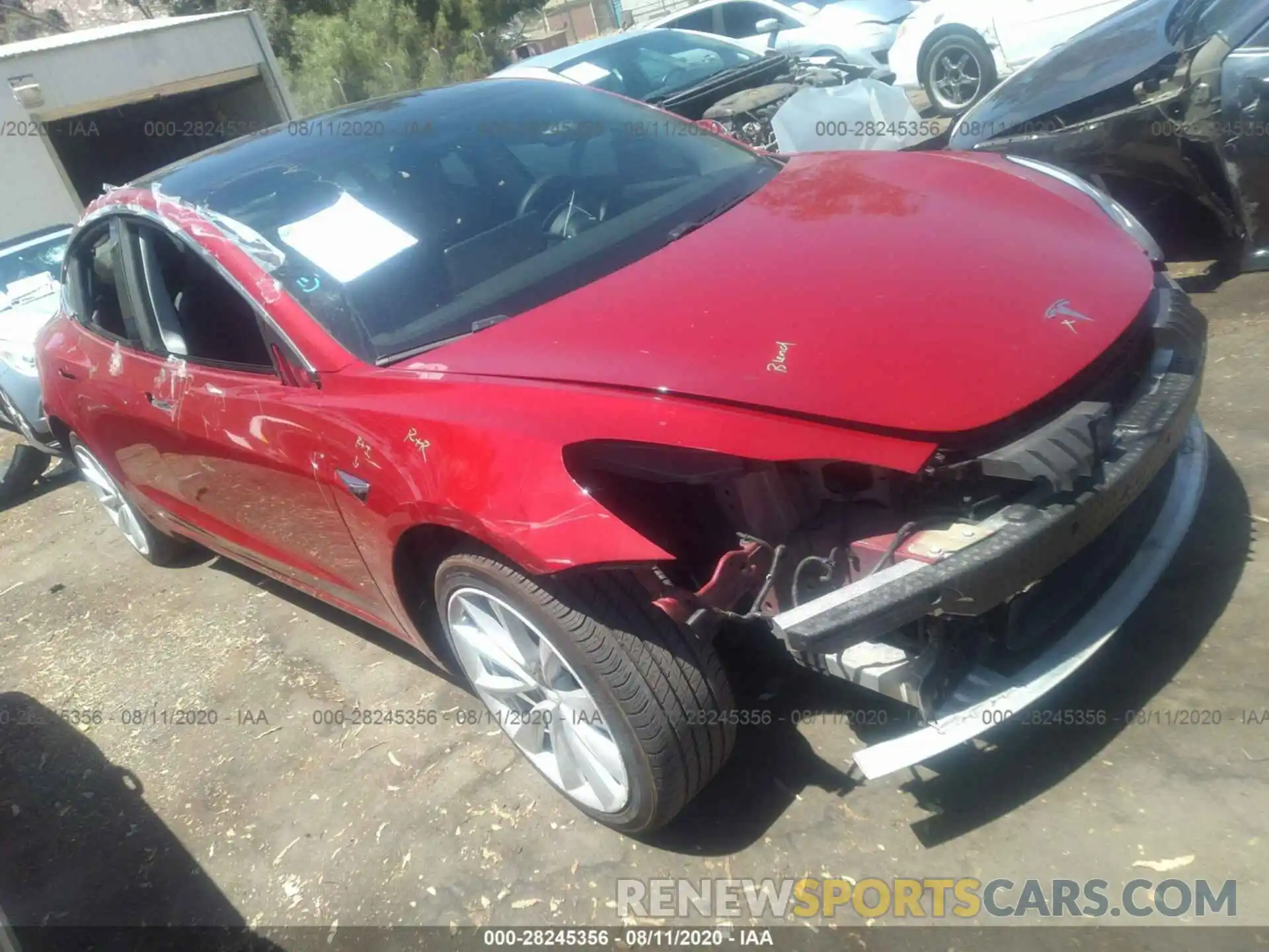 1 Photograph of a damaged car 5YJ3E1EA7KF536910 TESLA MODEL 3 2019