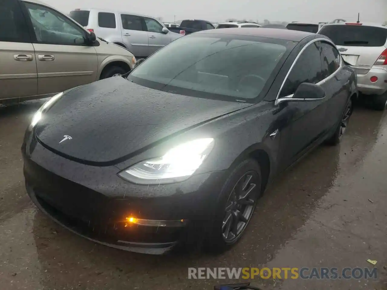 2 Photograph of a damaged car 5YJ3E1EA8KF190155 TESLA MODEL 3 2019