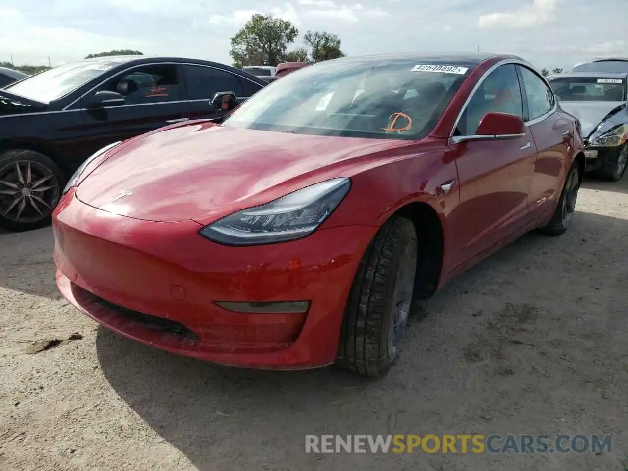 2 Photograph of a damaged car 5YJ3E1EA8KF190740 TESLA MODEL 3 2019