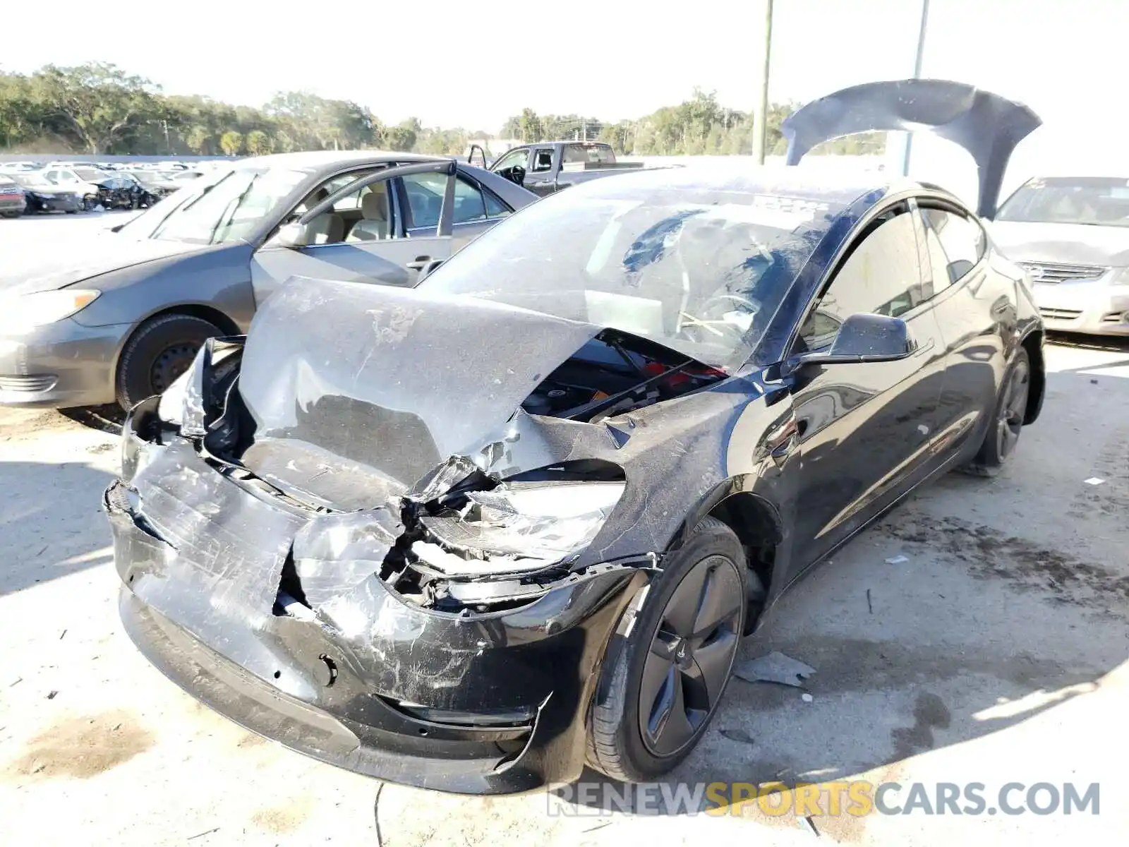 2 Photograph of a damaged car 5YJ3E1EA8KF193332 TESLA MODEL 3 2019