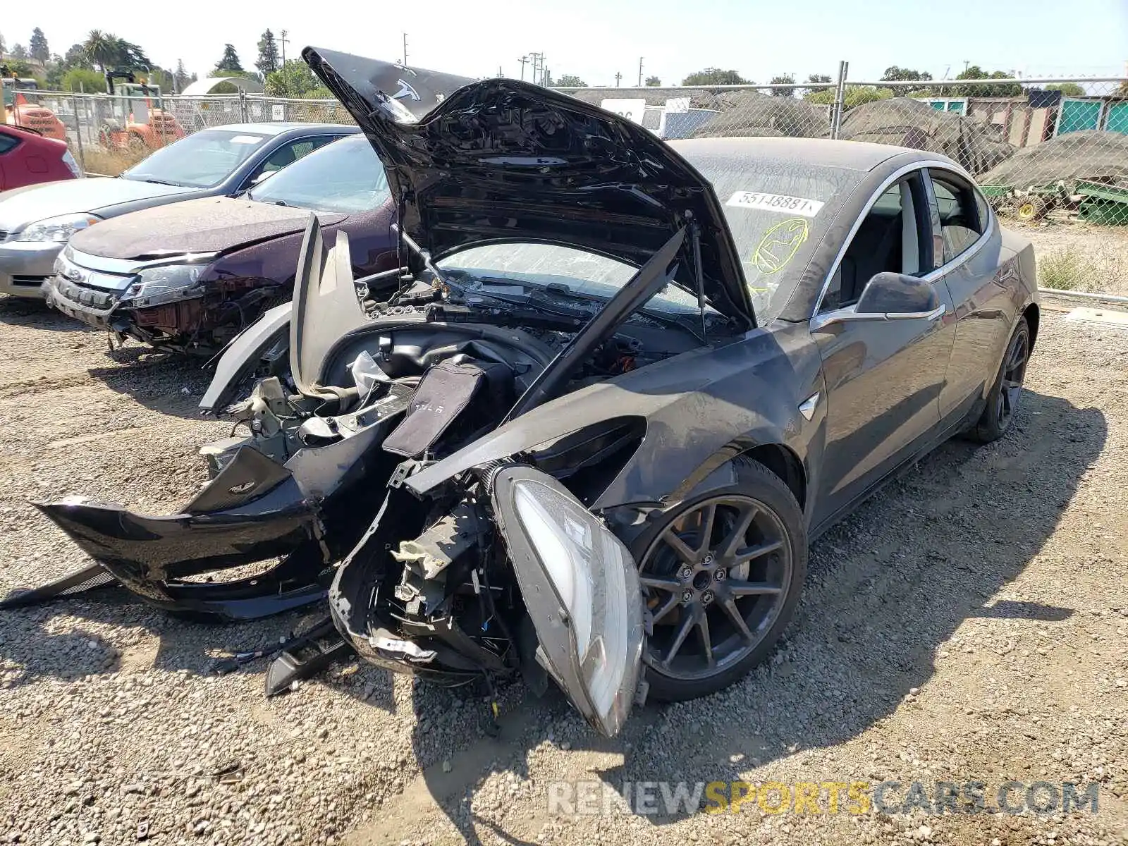 2 Photograph of a damaged car 5YJ3E1EA8KF193363 TESLA MODEL 3 2019