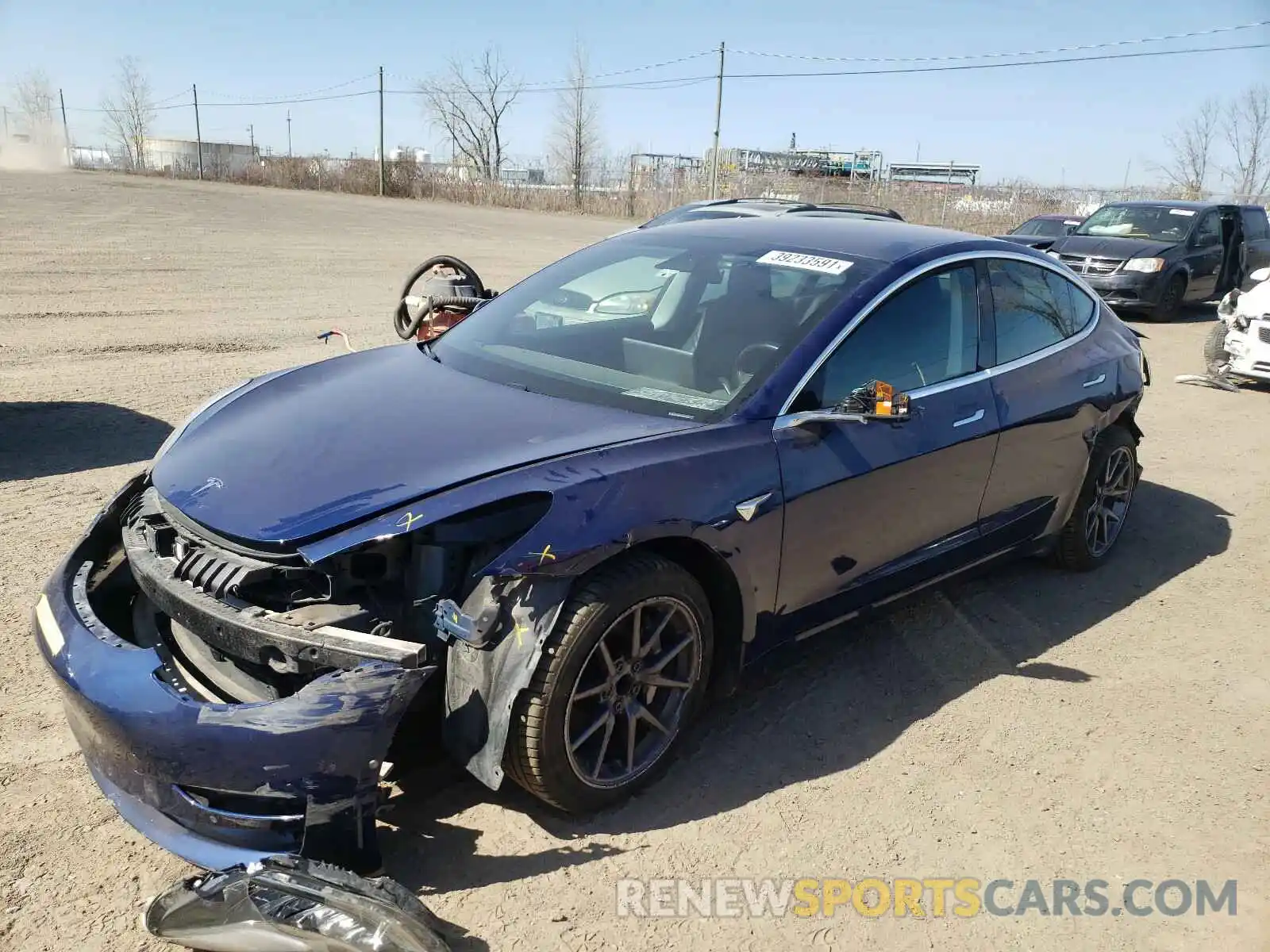 2 Photograph of a damaged car 5YJ3E1EA8KF231836 TESLA MODEL 3 2019