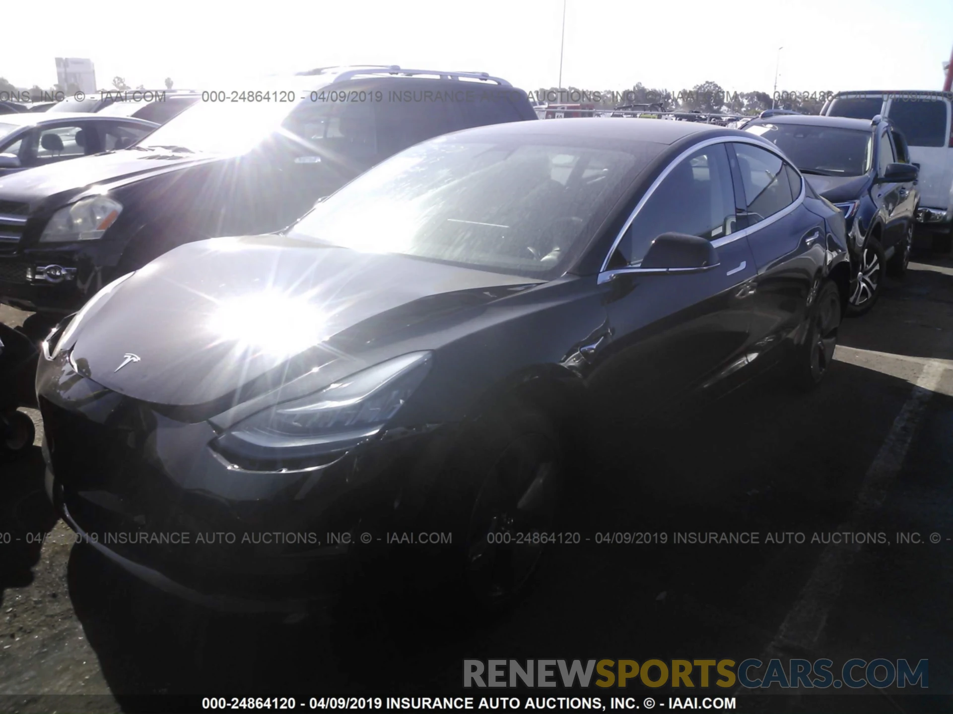 2 Photograph of a damaged car 5YJ3E1EA8KF297075 TESLA MODEL 3 2019