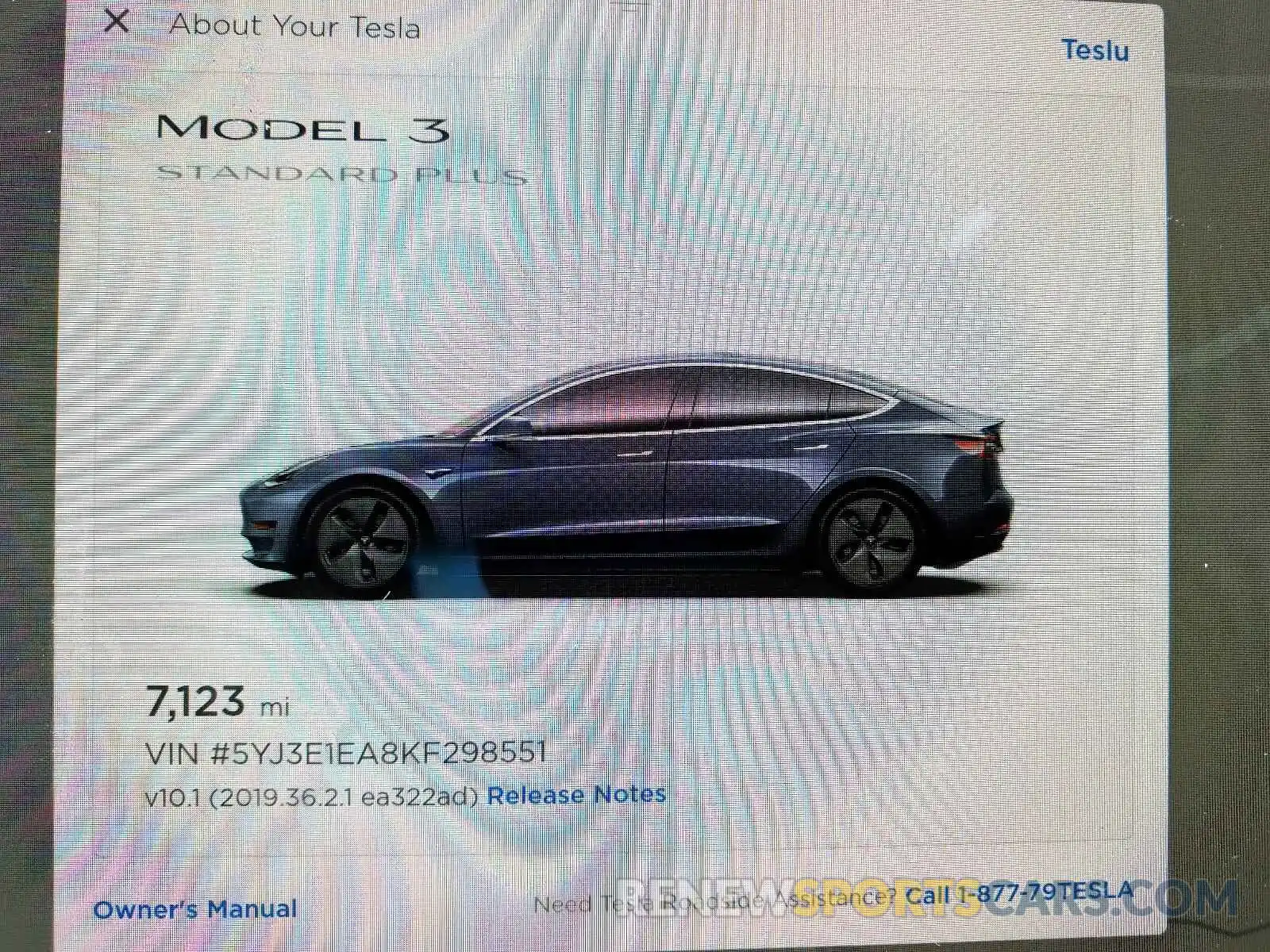 8 Фотография поврежденного автомобиля 5YJ3E1EA8KF298551 TESLA MODEL 3 2019