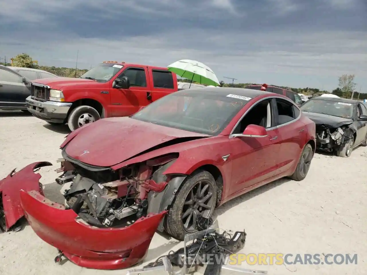 2 Photograph of a damaged car 5YJ3E1EA8KF298937 TESLA MODEL 3 2019