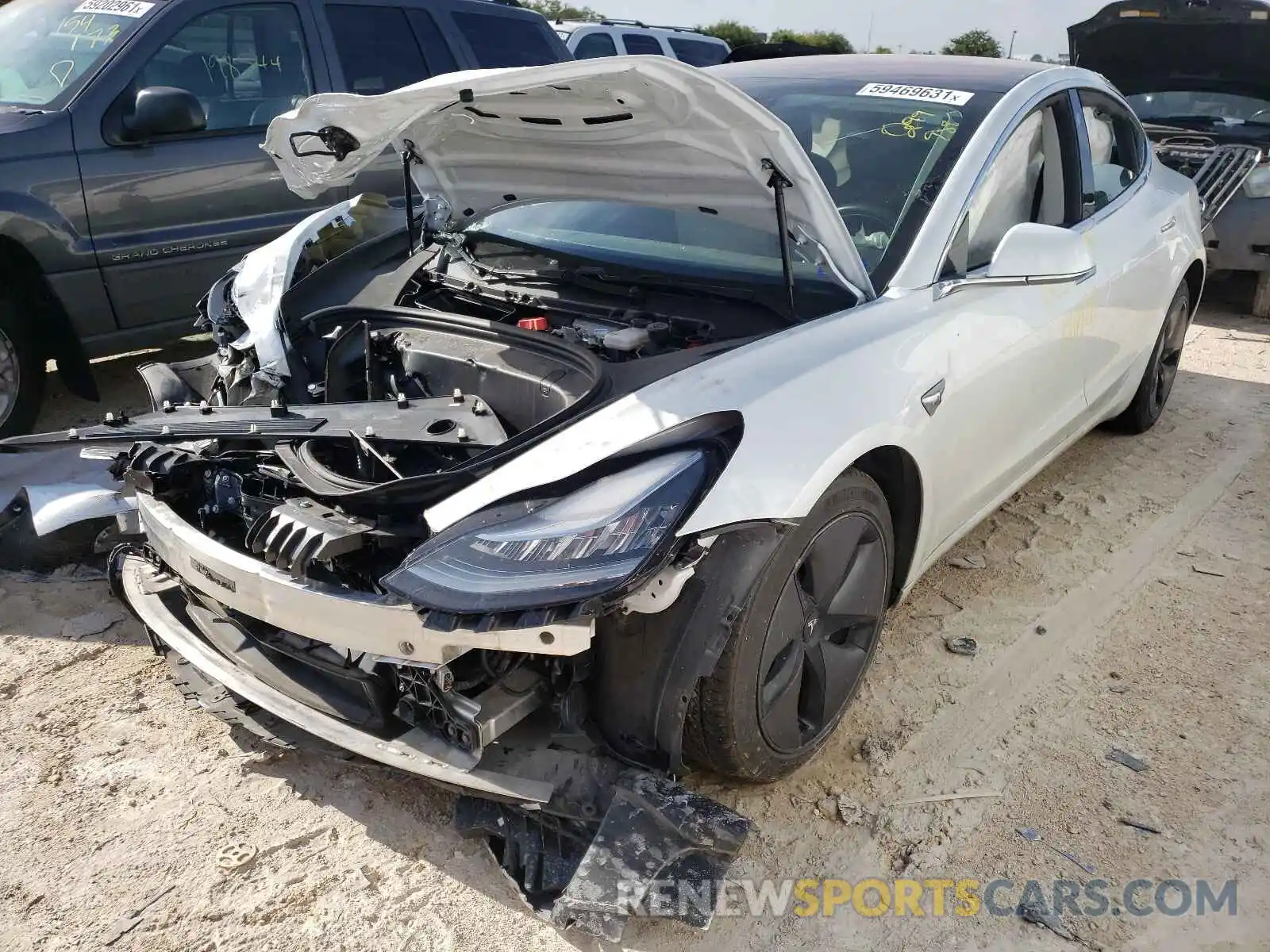 2 Photograph of a damaged car 5YJ3E1EA8KF299988 TESLA MODEL 3 2019