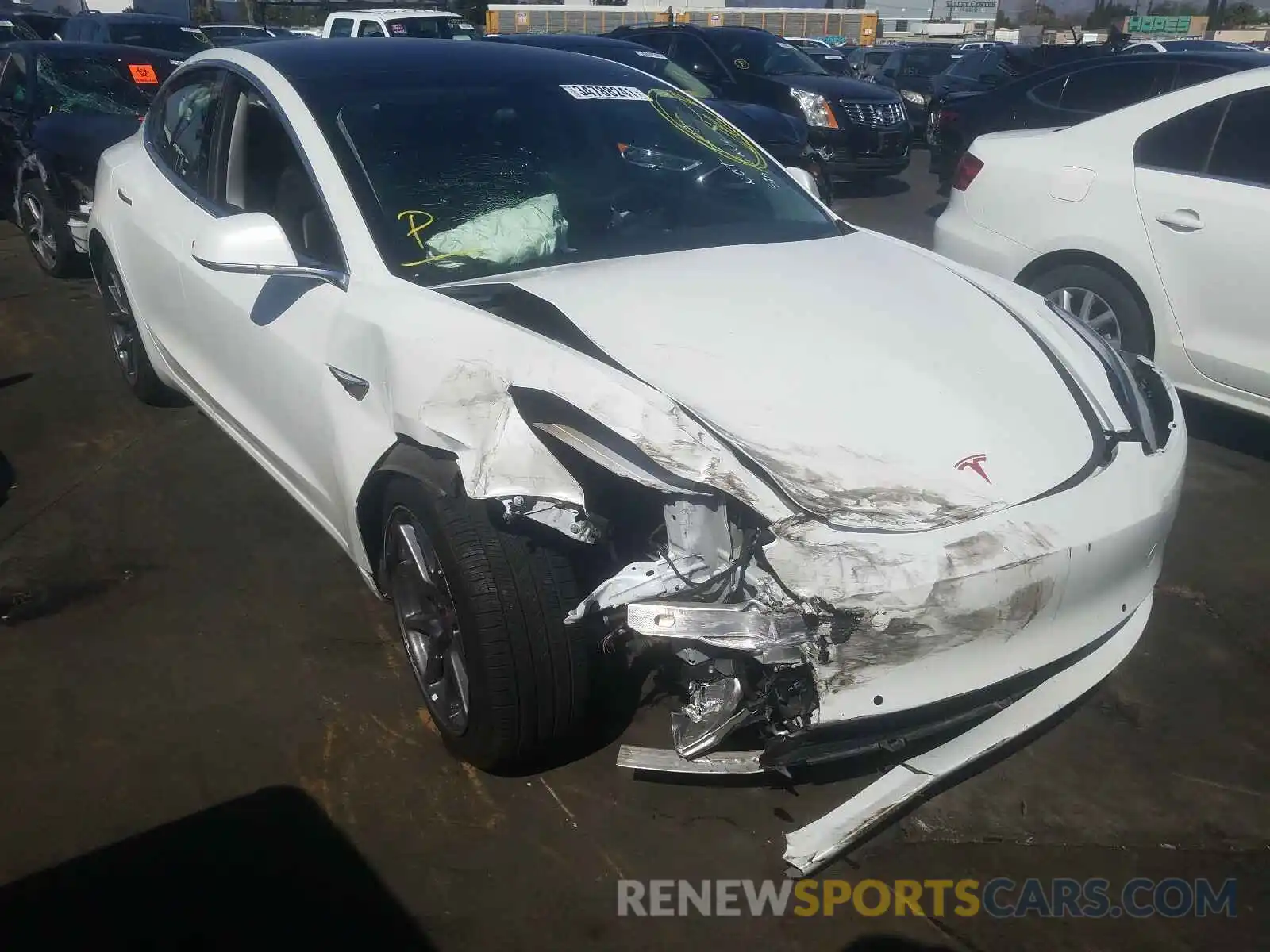 1 Photograph of a damaged car 5YJ3E1EA8KF300055 TESLA MODEL 3 2019