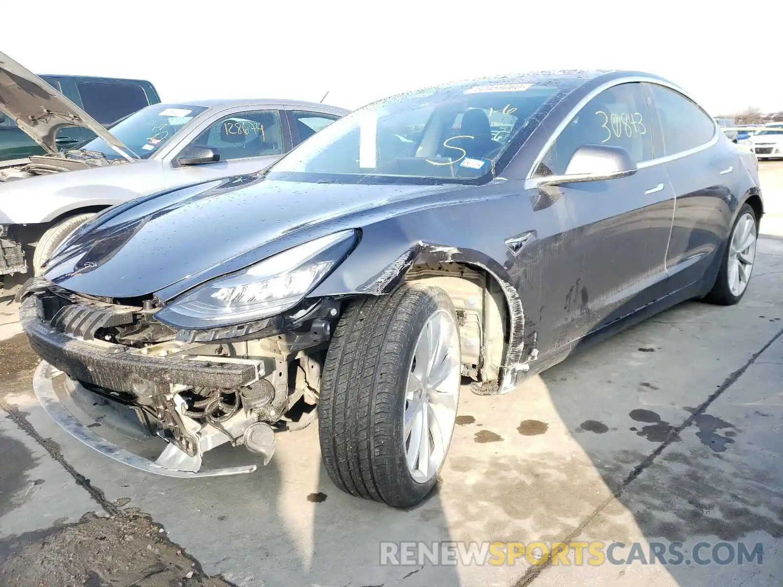 2 Photograph of a damaged car 5YJ3E1EA8KF300766 TESLA MODEL 3 2019