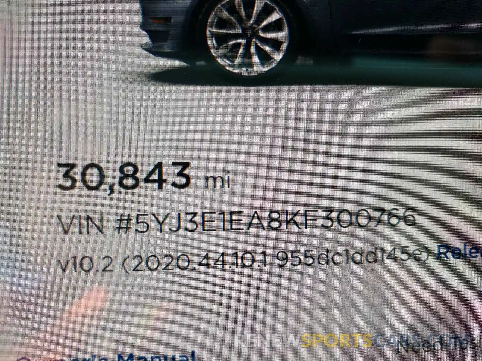 8 Photograph of a damaged car 5YJ3E1EA8KF300766 TESLA MODEL 3 2019