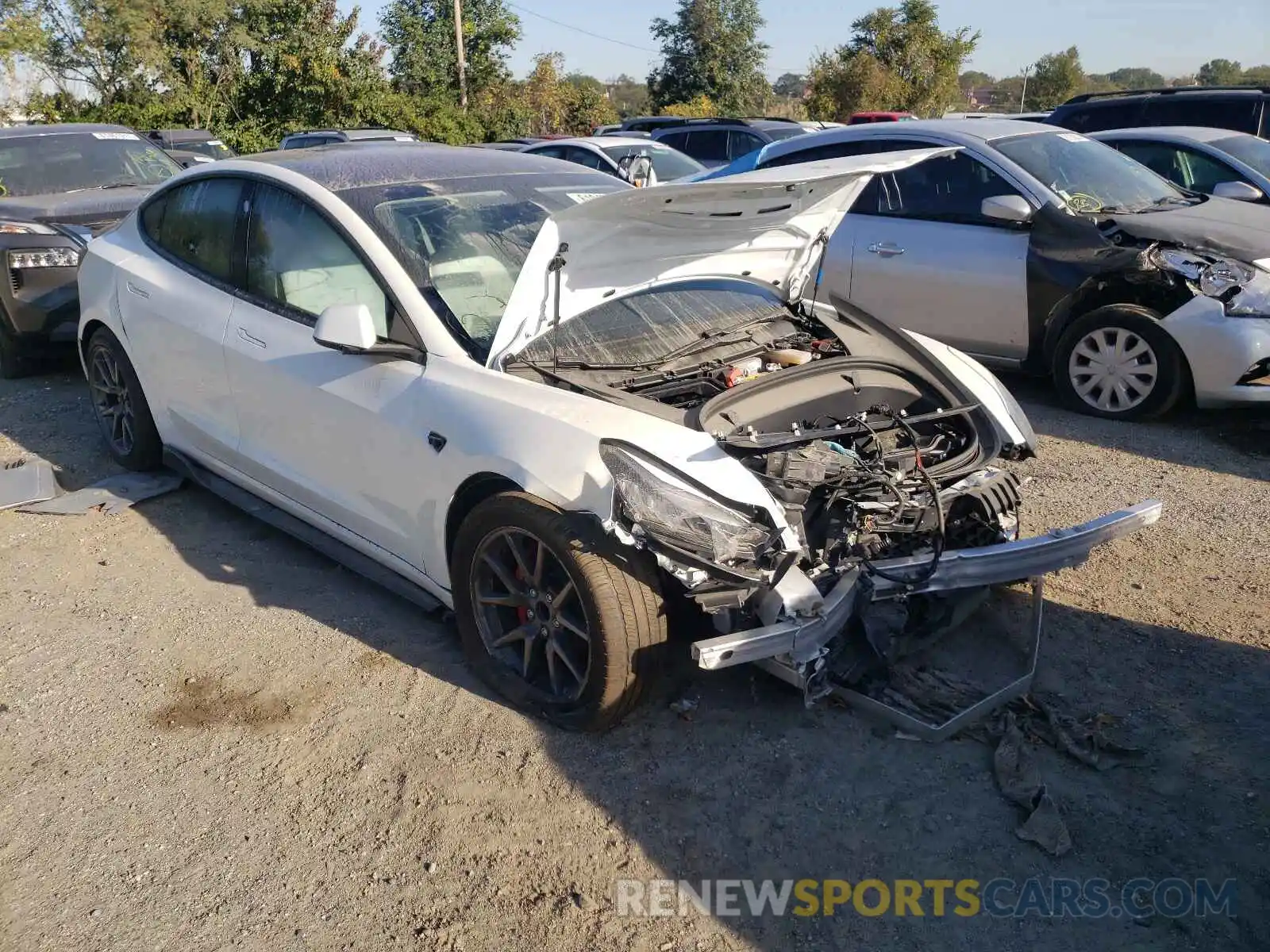 1 Photograph of a damaged car 5YJ3E1EA8KF302033 TESLA MODEL 3 2019