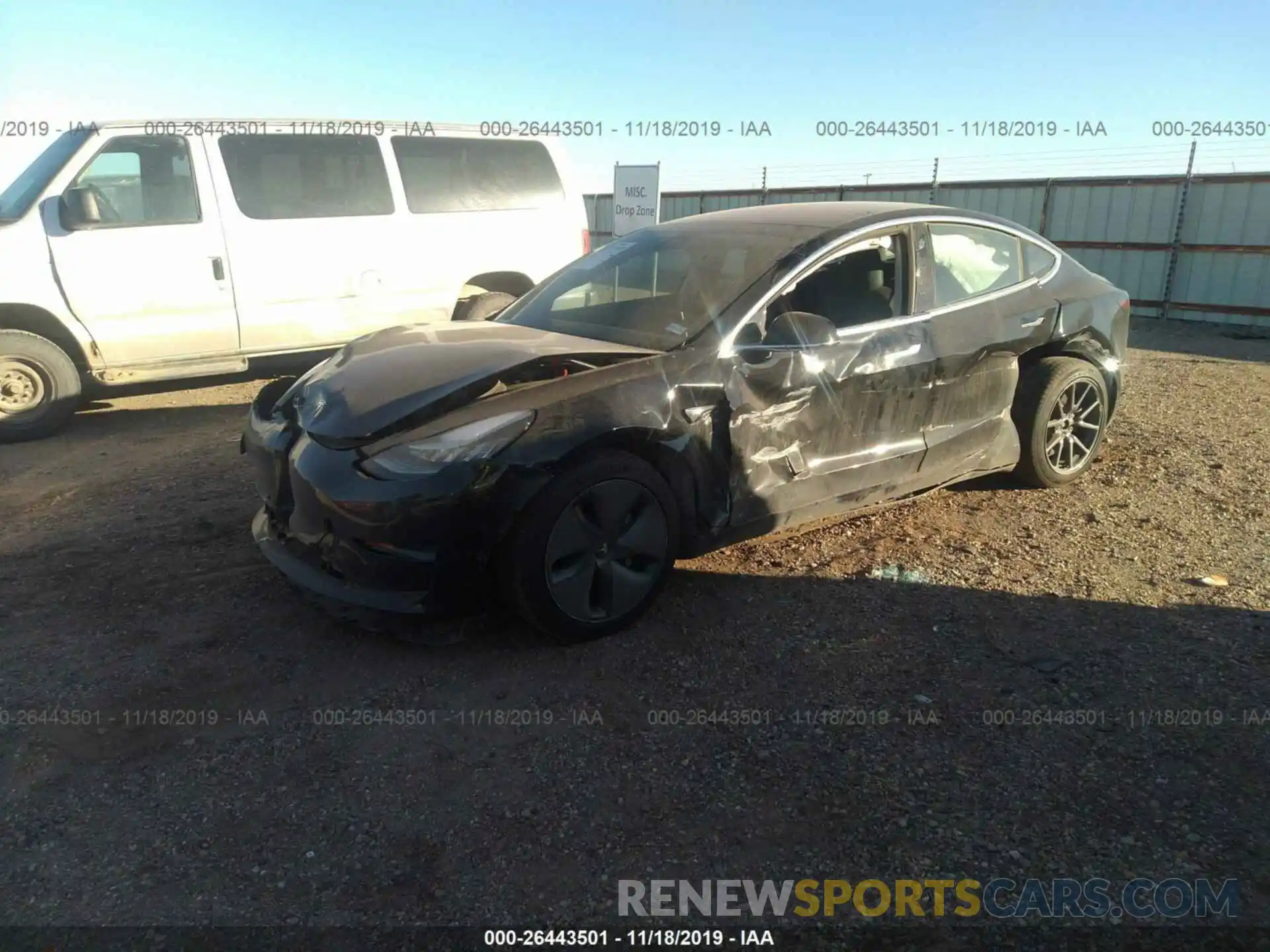 2 Photograph of a damaged car 5YJ3E1EA8KF304297 TESLA MODEL 3 2019