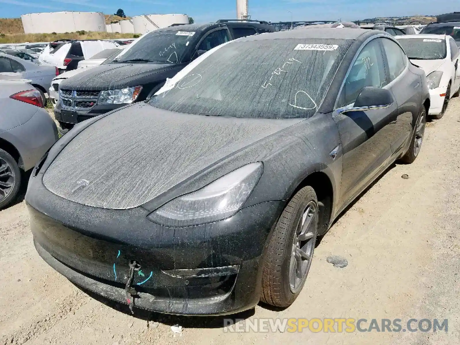 2 Photograph of a damaged car 5YJ3E1EA8KF304350 TESLA MODEL 3 2019