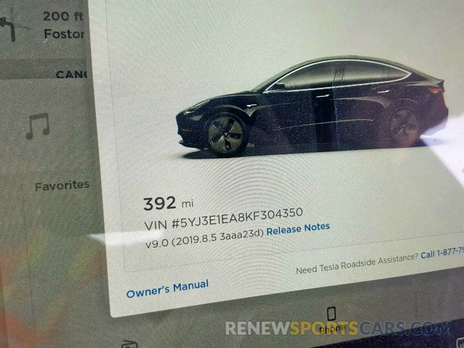 8 Photograph of a damaged car 5YJ3E1EA8KF304350 TESLA MODEL 3 2019