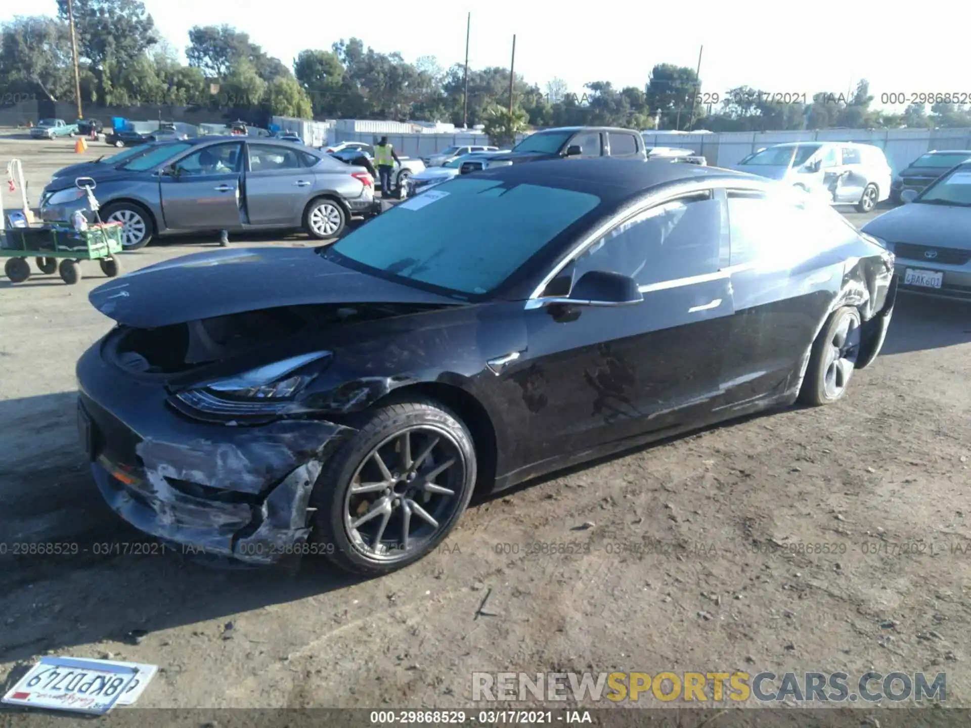 2 Photograph of a damaged car 5YJ3E1EA8KF306969 TESLA MODEL 3 2019