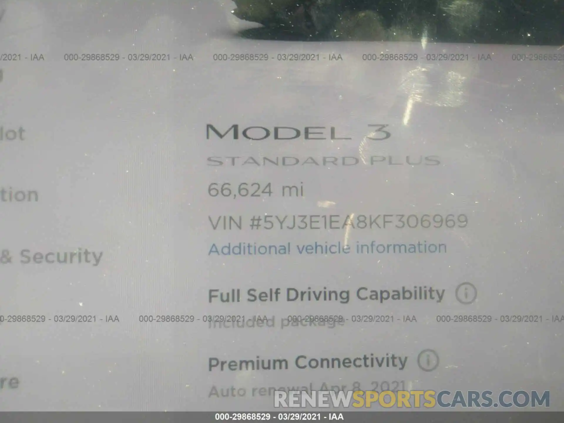 7 Photograph of a damaged car 5YJ3E1EA8KF306969 TESLA MODEL 3 2019