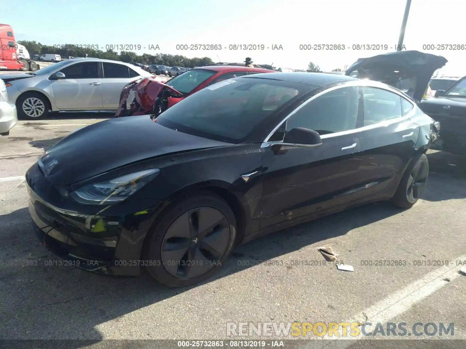 2 Photograph of a damaged car 5YJ3E1EA8KF307040 TESLA MODEL 3 2019