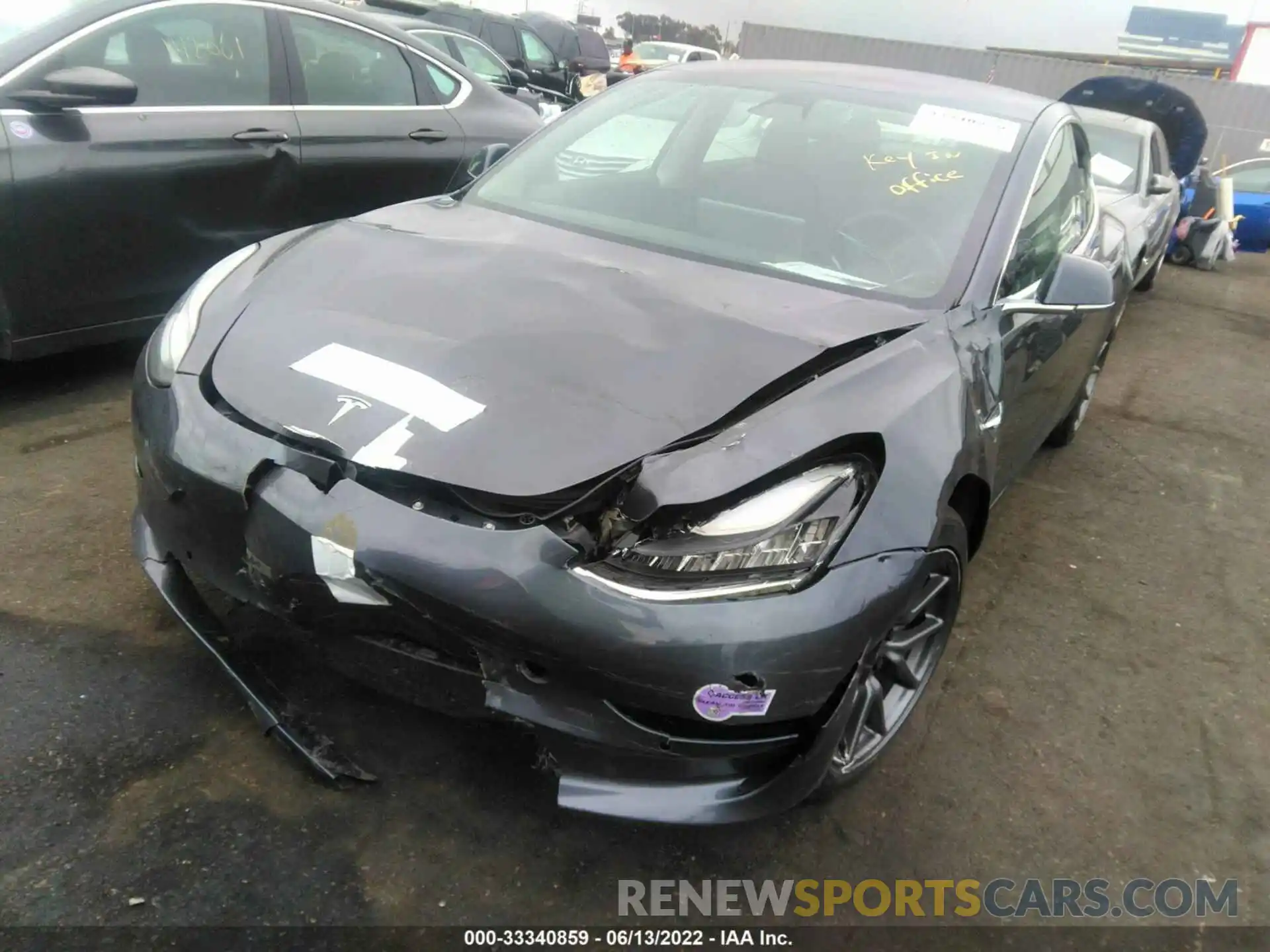 2 Photograph of a damaged car 5YJ3E1EA8KF307393 TESLA MODEL 3 2019