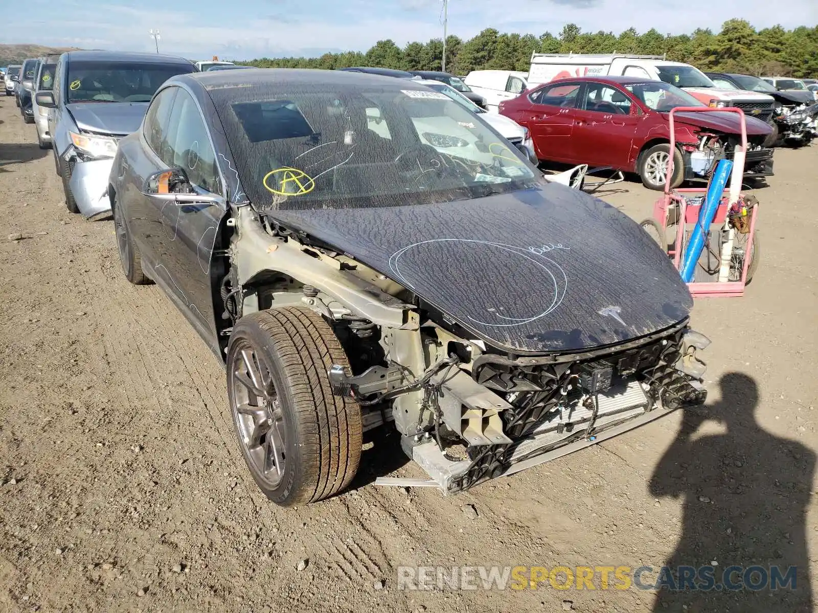 1 Photograph of a damaged car 5YJ3E1EA8KF308172 TESLA MODEL 3 2019