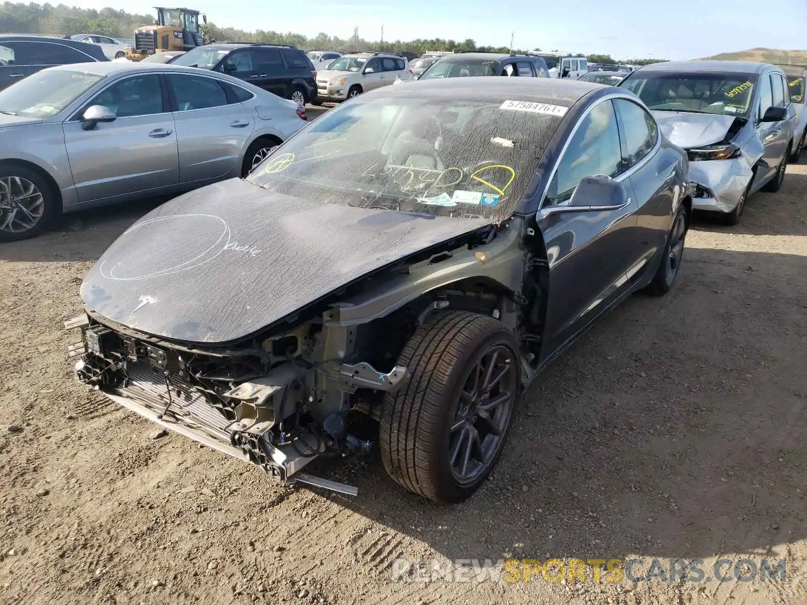 2 Photograph of a damaged car 5YJ3E1EA8KF308172 TESLA MODEL 3 2019