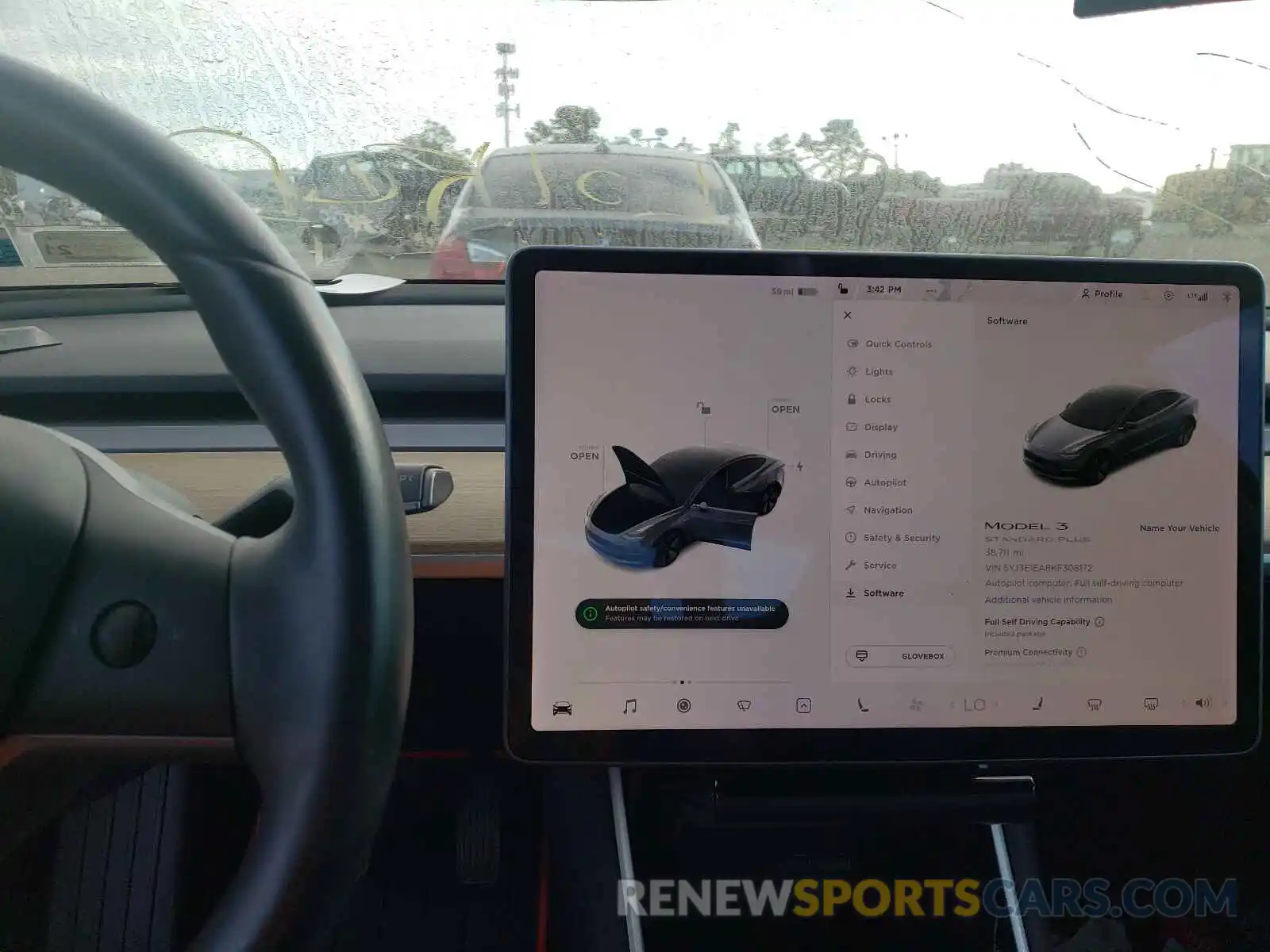 9 Photograph of a damaged car 5YJ3E1EA8KF308172 TESLA MODEL 3 2019