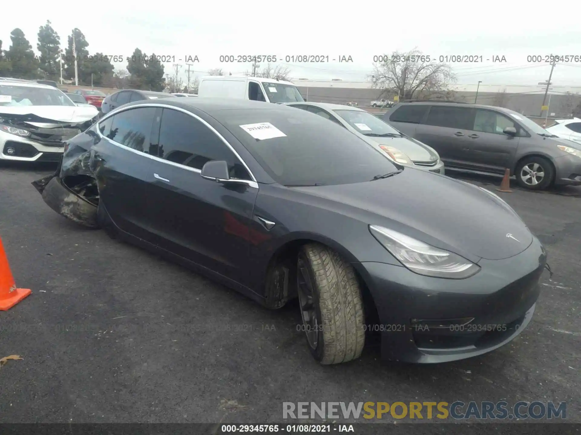 1 Photograph of a damaged car 5YJ3E1EA8KF312142 TESLA MODEL 3 2019