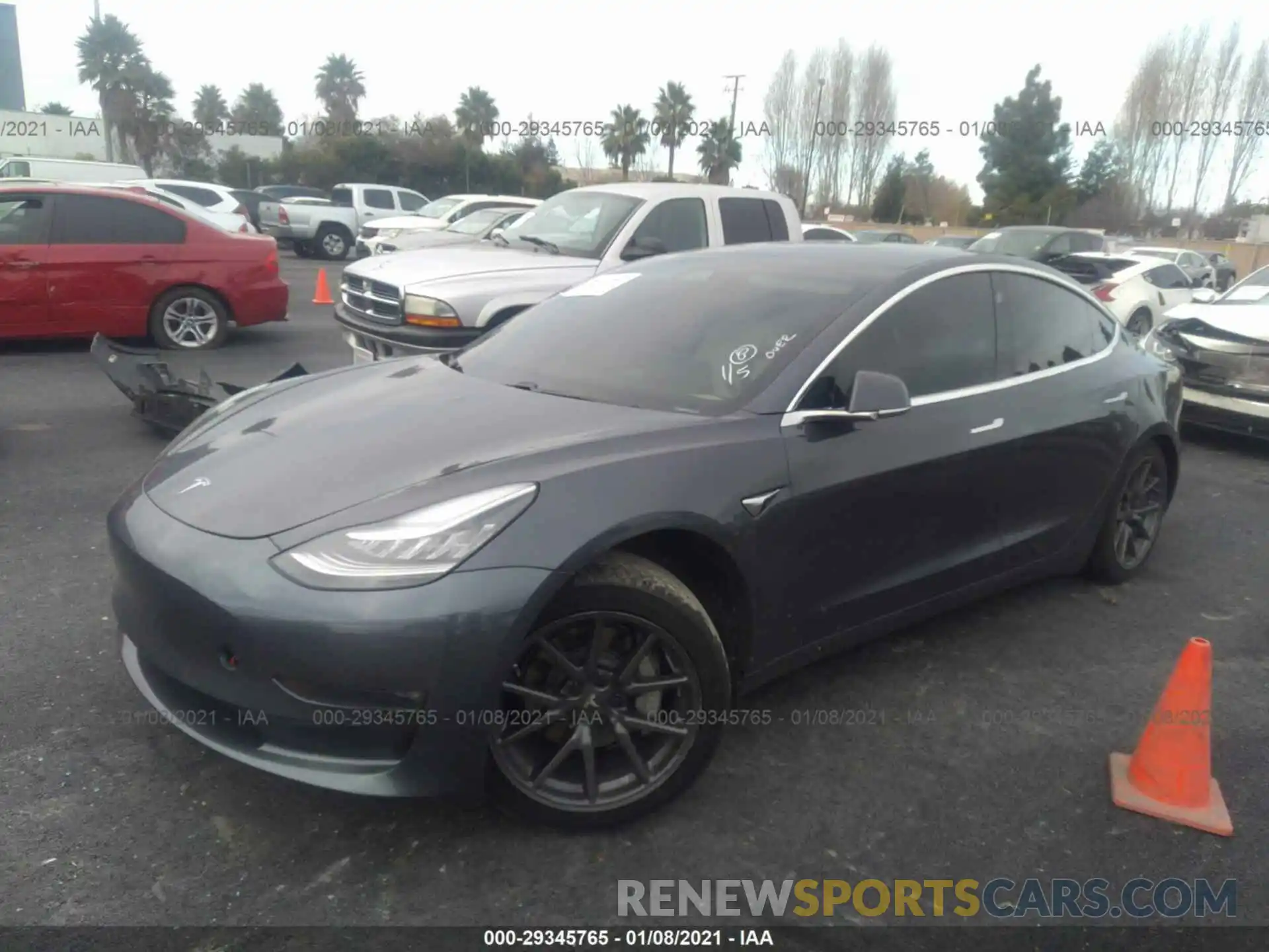 2 Photograph of a damaged car 5YJ3E1EA8KF312142 TESLA MODEL 3 2019