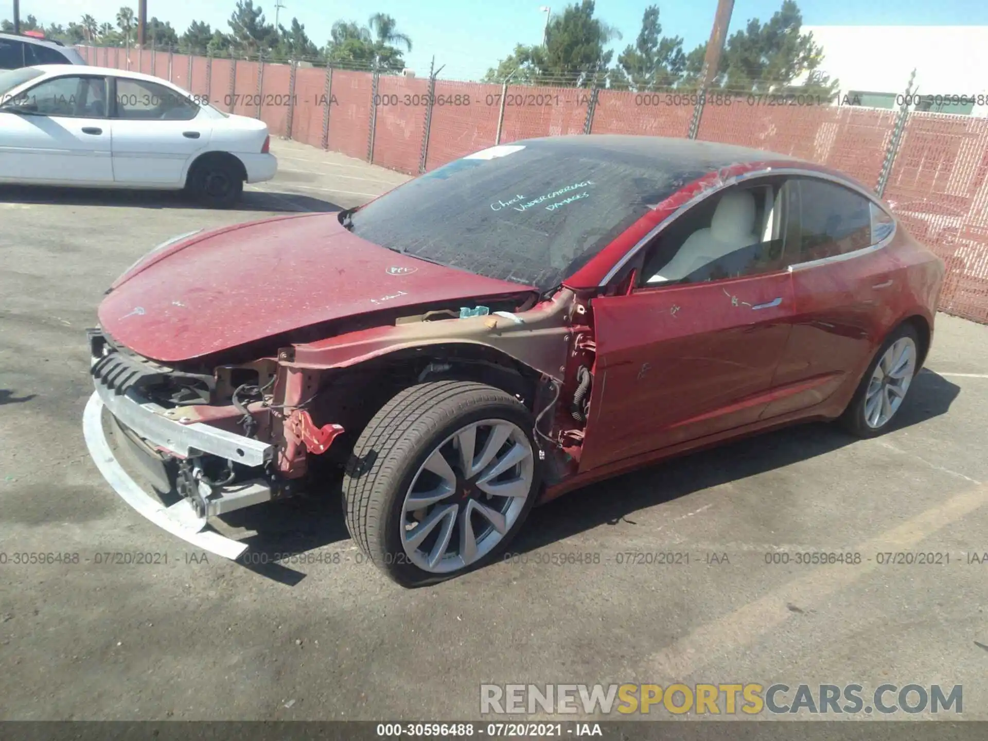 2 Photograph of a damaged car 5YJ3E1EA8KF315056 TESLA MODEL 3 2019