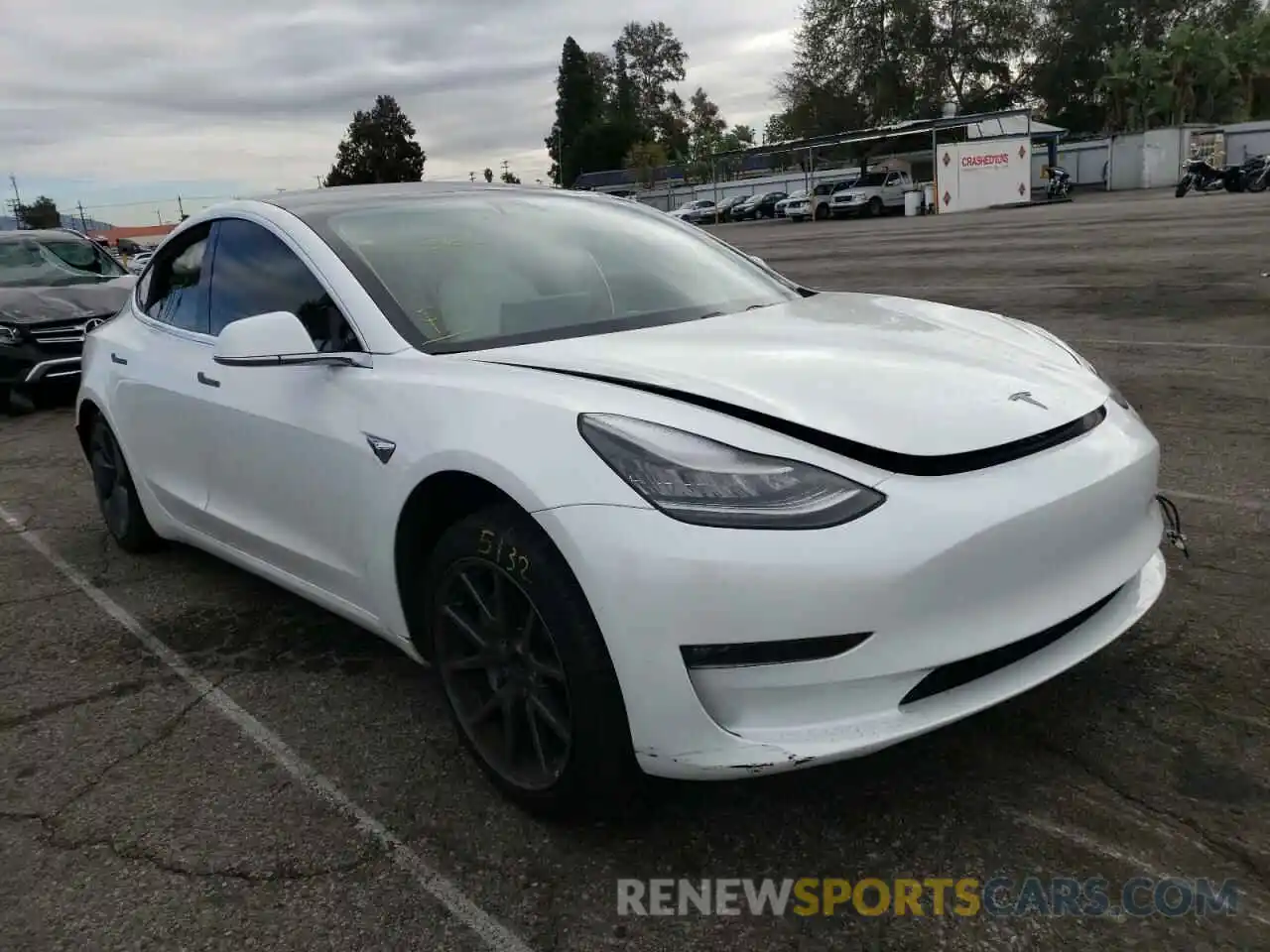 1 Photograph of a damaged car 5YJ3E1EA8KF322721 TESLA MODEL 3 2019