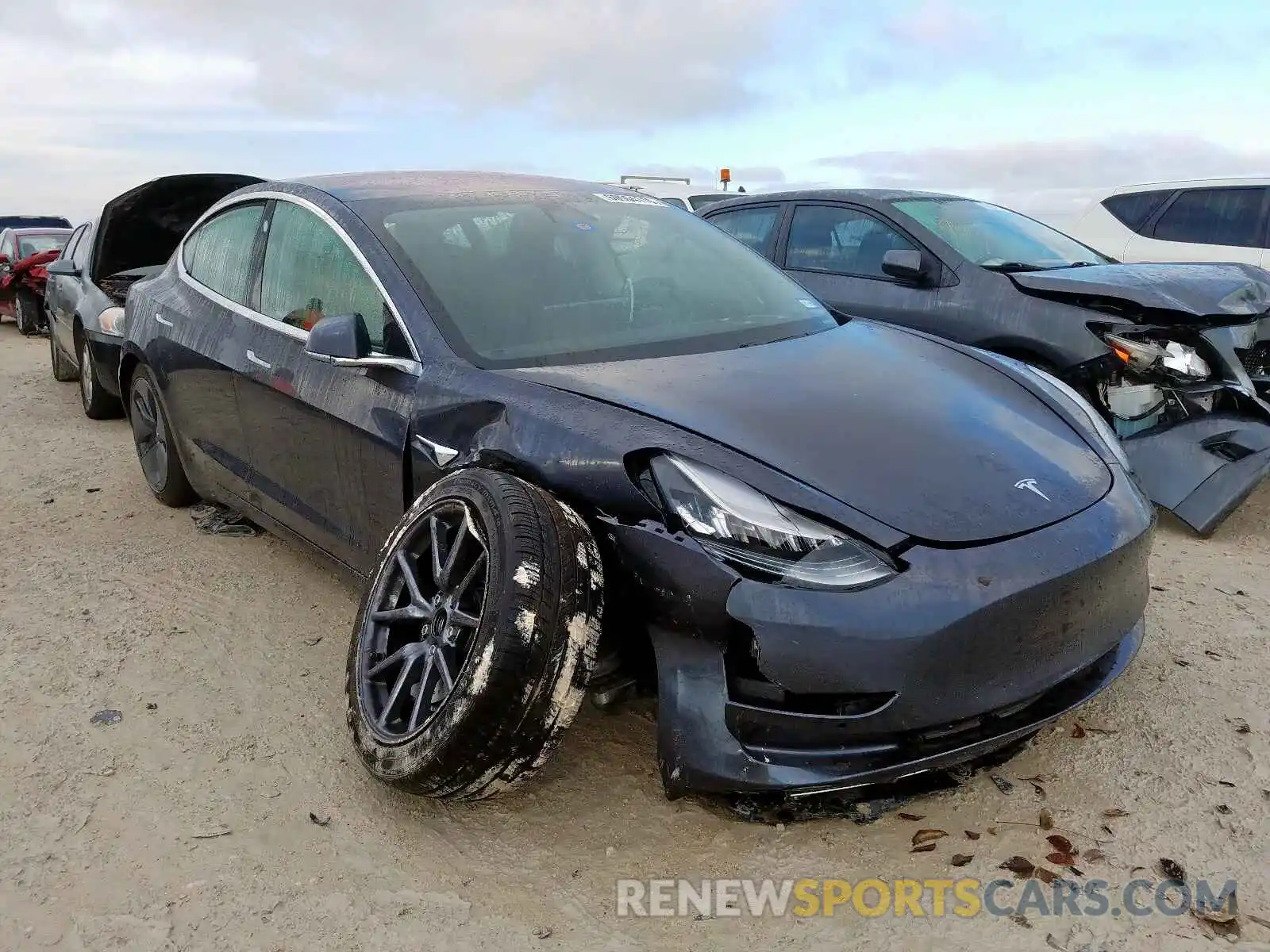 1 Photograph of a damaged car 5YJ3E1EA8KF325554 TESLA MODEL 3 2019