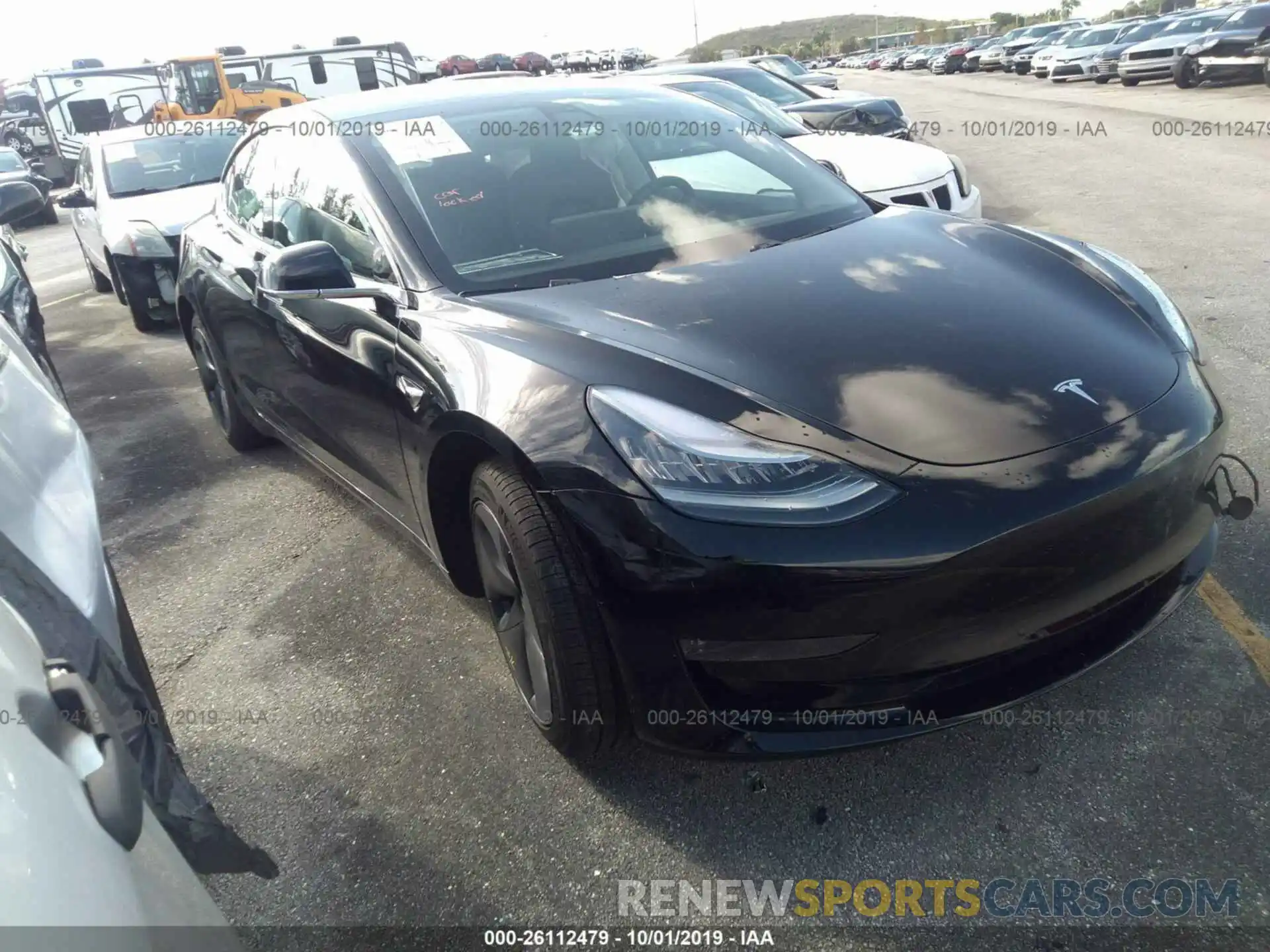 1 Photograph of a damaged car 5YJ3E1EA8KF325621 TESLA MODEL 3 2019