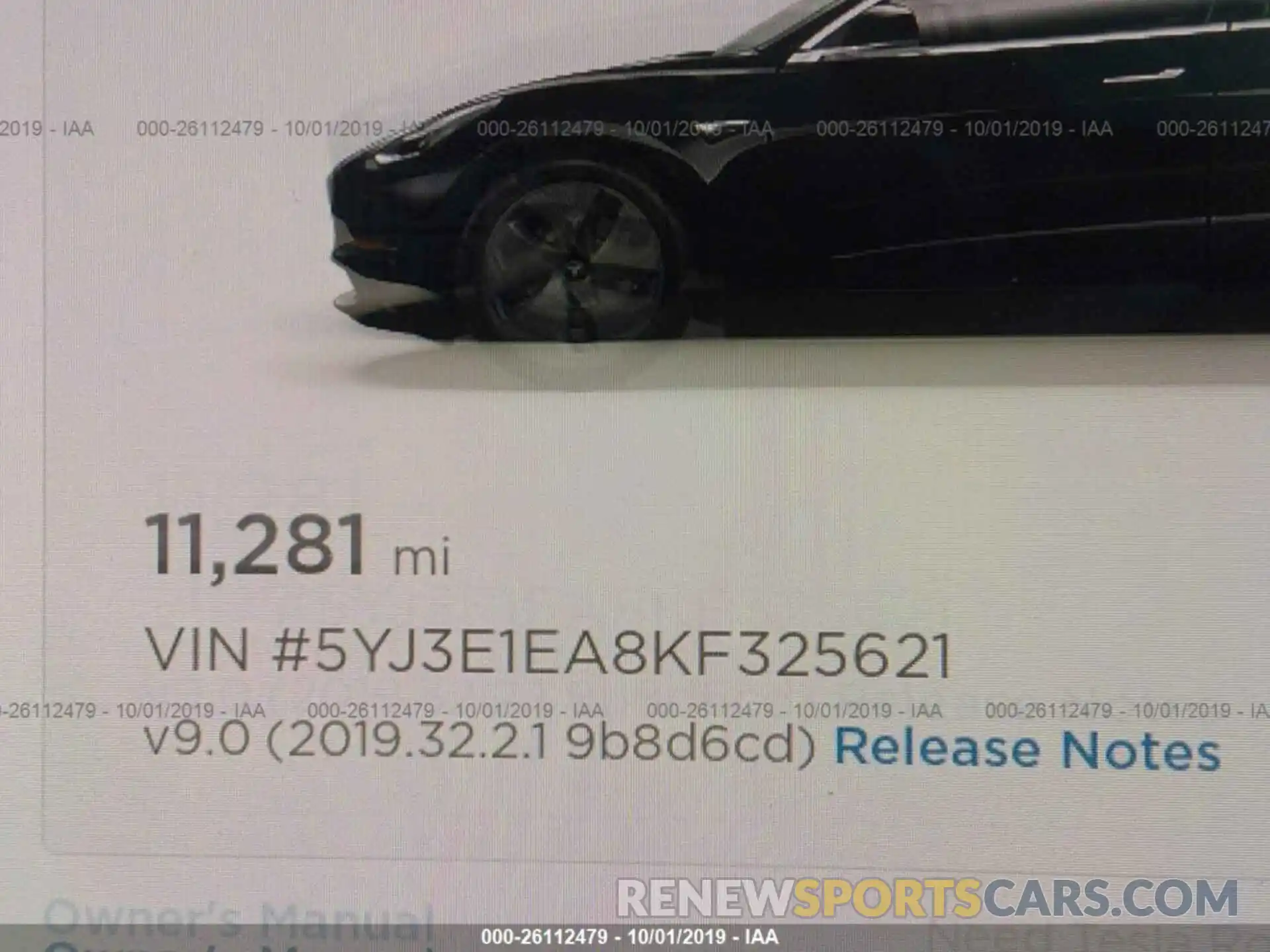 7 Photograph of a damaged car 5YJ3E1EA8KF325621 TESLA MODEL 3 2019