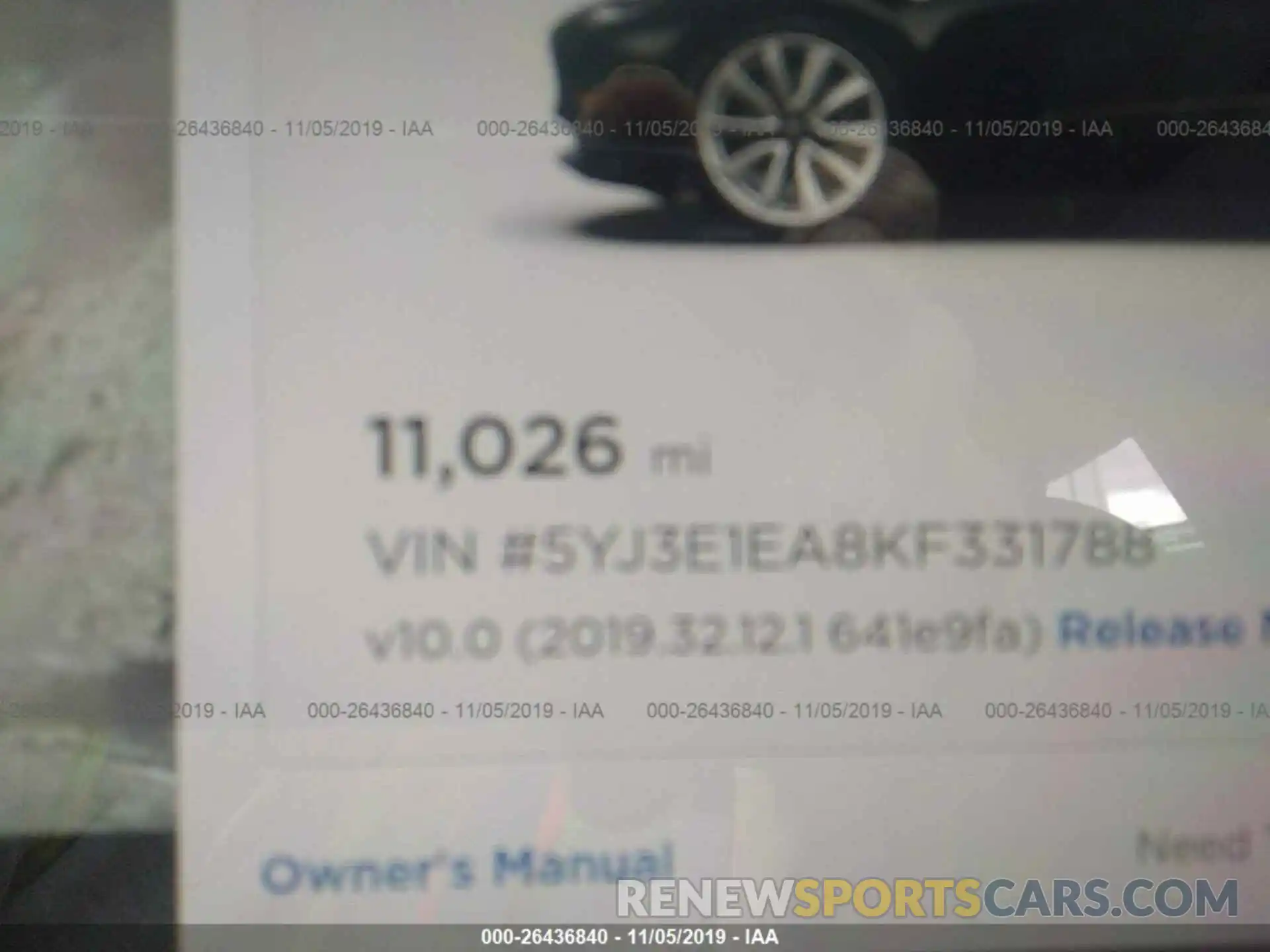 7 Photograph of a damaged car 5YJ3E1EA8KF331788 TESLA MODEL 3 2019