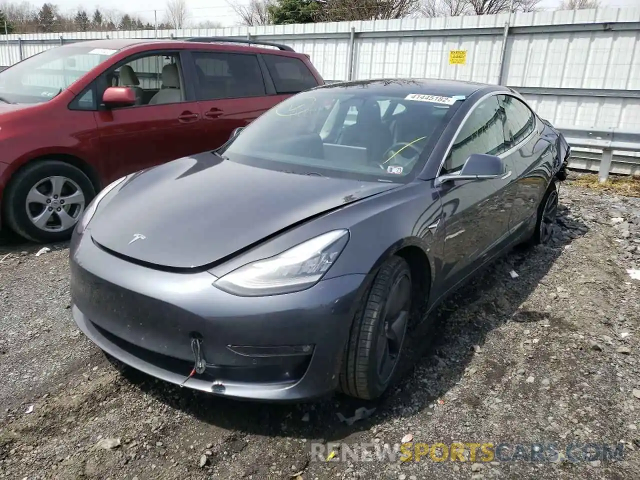 2 Photograph of a damaged car 5YJ3E1EA8KF362393 TESLA MODEL 3 2019