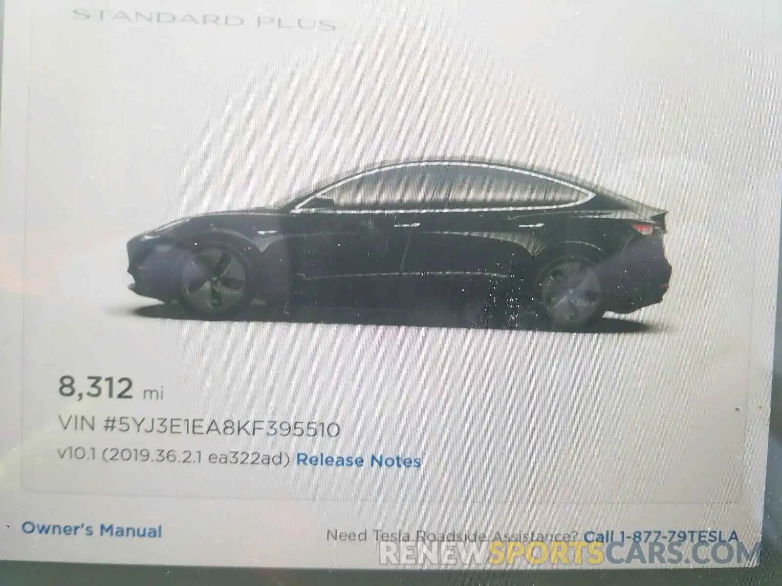 8 Фотография поврежденного автомобиля 5YJ3E1EA8KF395510 TESLA MODEL 3 2019