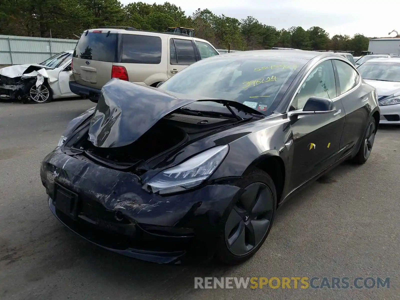 2 Photograph of a damaged car 5YJ3E1EA8KF398214 TESLA MODEL 3 2019