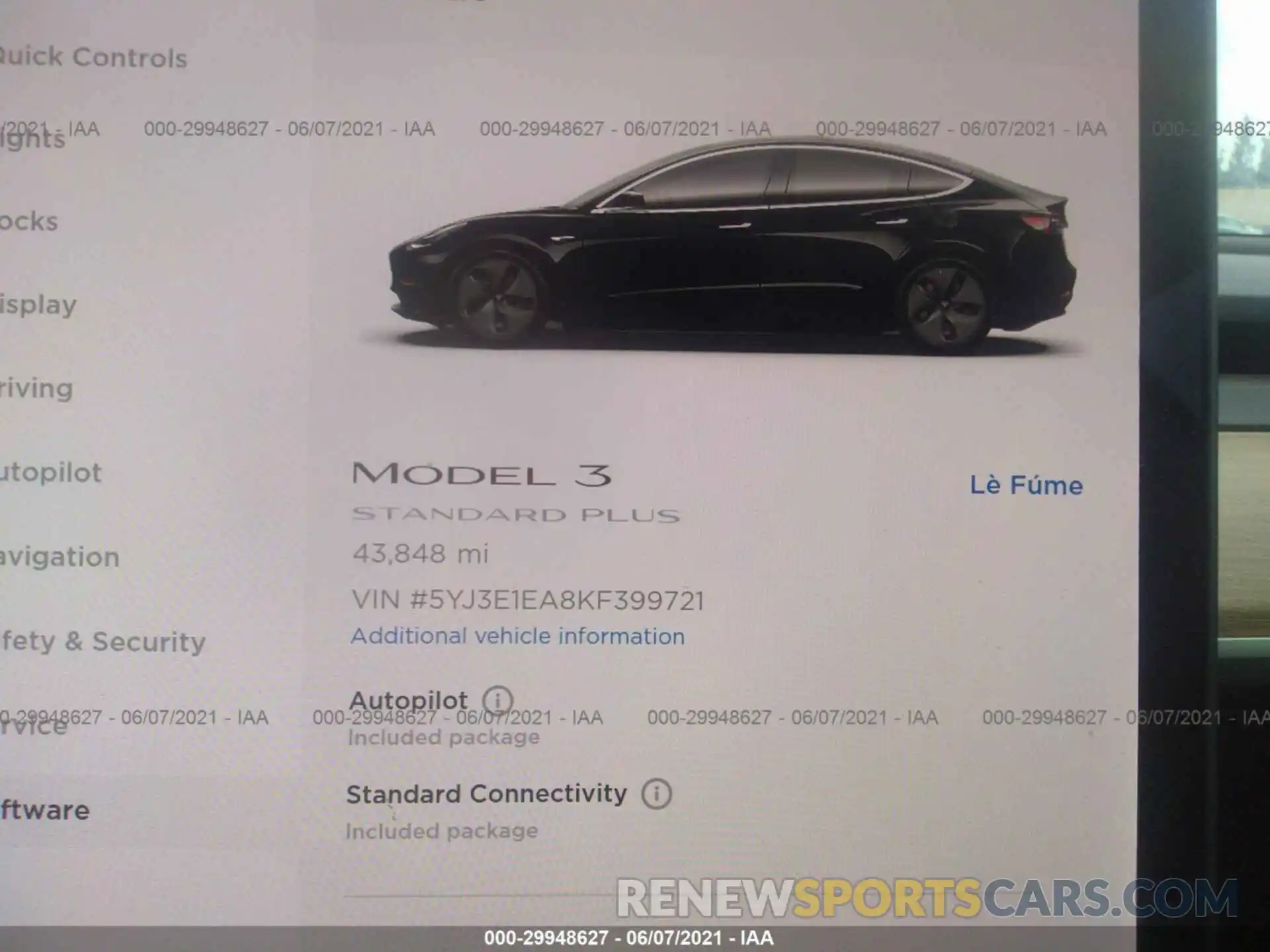 7 Фотография поврежденного автомобиля 5YJ3E1EA8KF399721 TESLA MODEL 3 2019